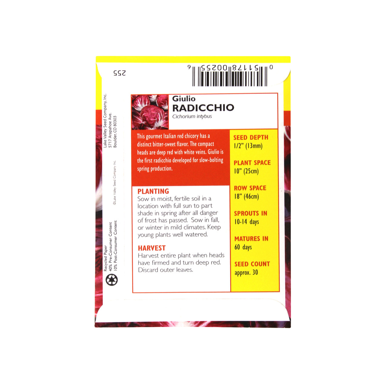 Lake Valley Radicchio Giulio Heirloom