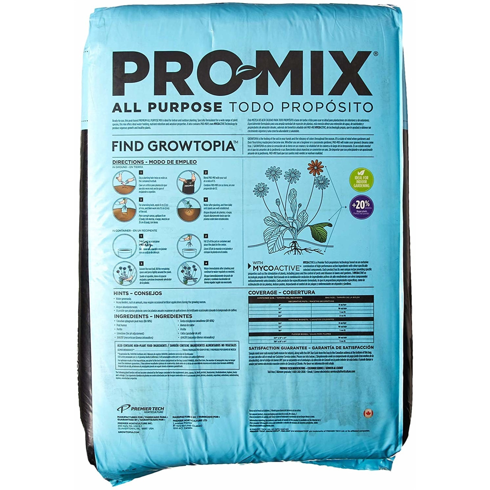 Premier Horticulture PRO-MIX Premium All Purpose MYCOACTIVE Mix, 2