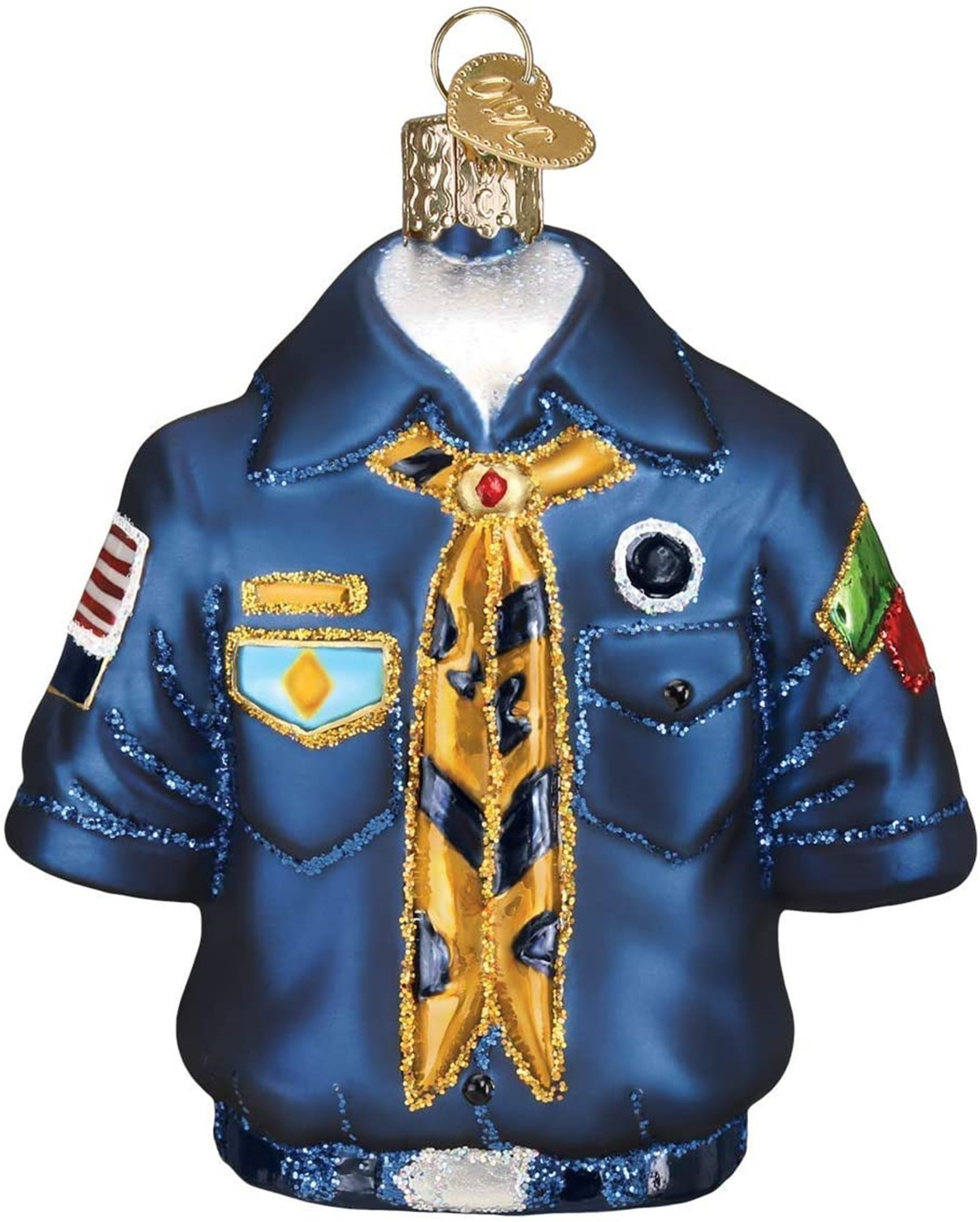 Old World Christmas Glass Blown Ornament for Christmas Tree, Scout Uniform