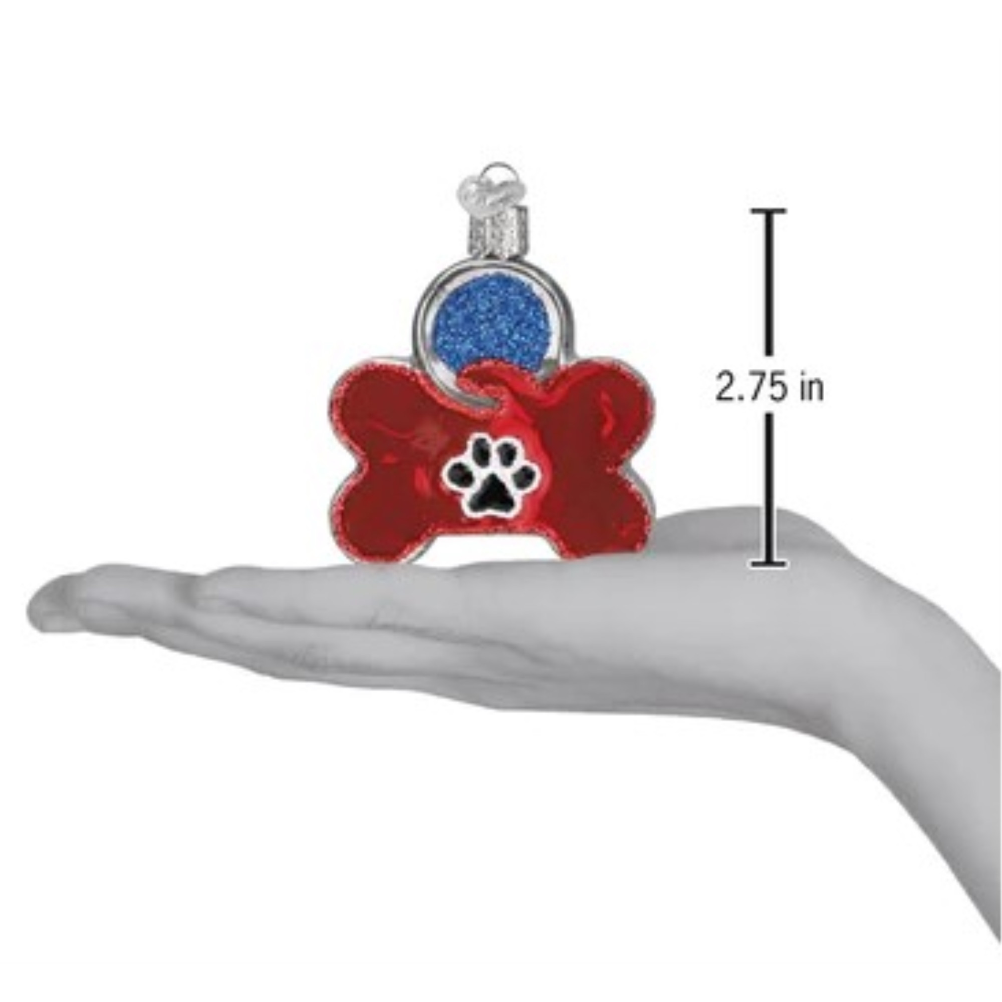 Old World Christmas Blown Glass Ornament for Christmas Tree, Dog Tag