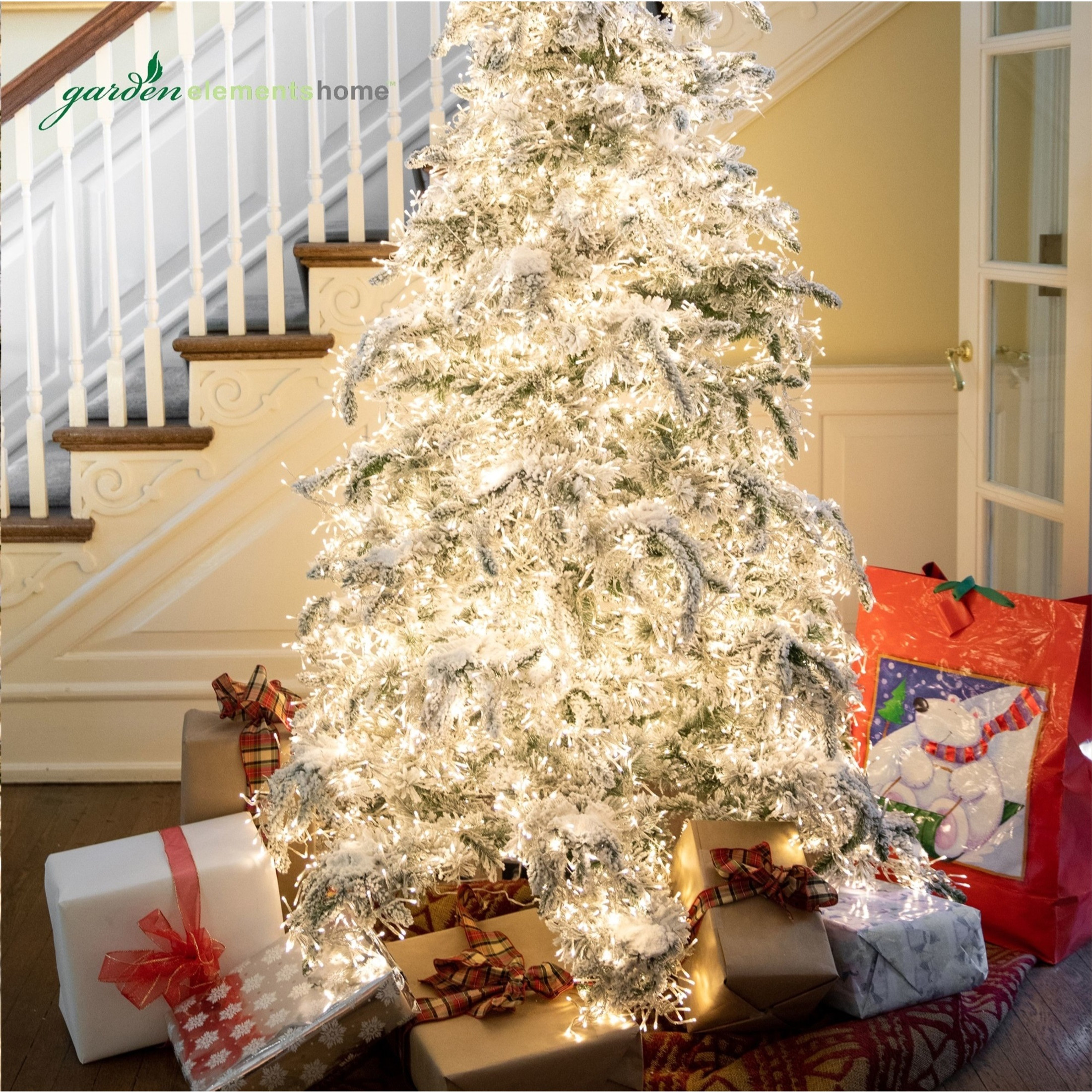 Garden Elements Artificial Winter Park Snowy Pine Christmas Tree, 7.5 ft