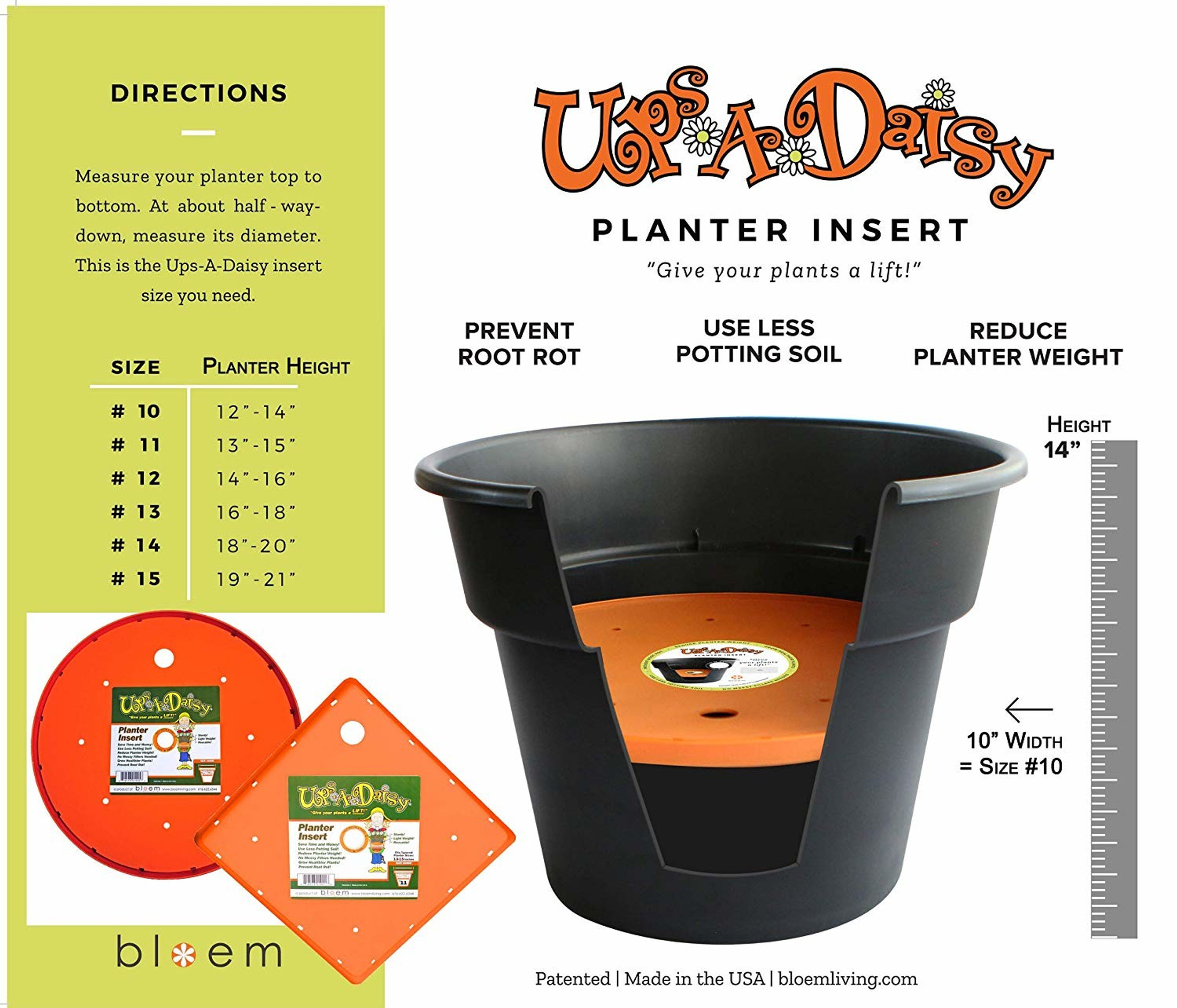 Bloem Ups-A-Daisy Round Planter Insert, 16-In.