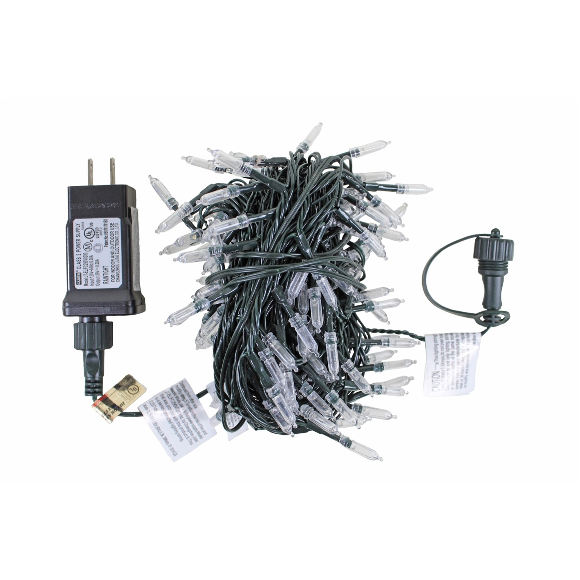 ProductWorks Indoor/Outdoor 150 LED-Mini Bulbs String Light Set with 8-Function Controller, Clear, 36ft