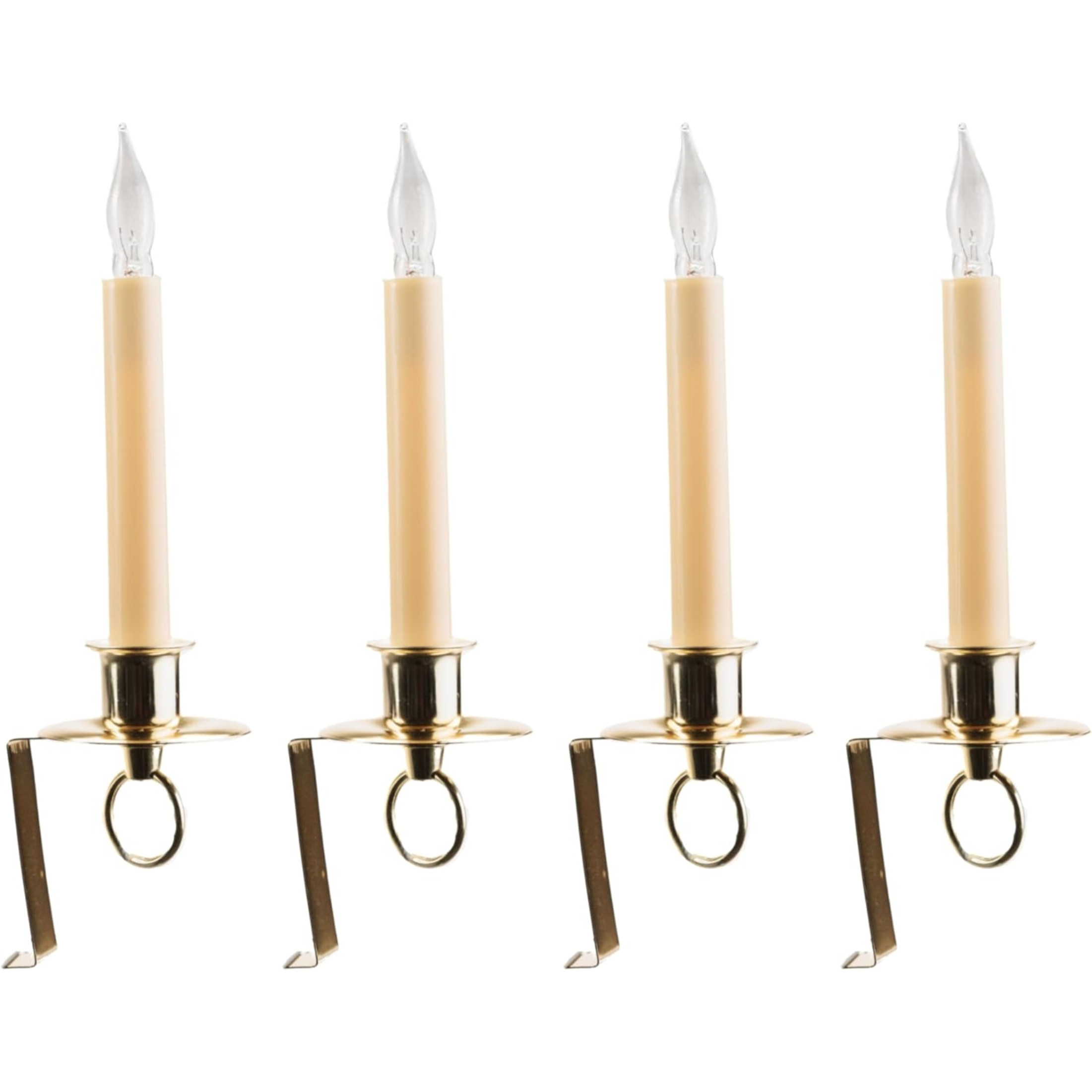 IMC Cambridge Electric Candle w/ Steady Lighting and 3" Bracket, Brass, 8", Pack of 4 IMC Cambridge Electric Candle w/ Steady Lighting and 3" Bracket, Brass, 8", Pack of 4