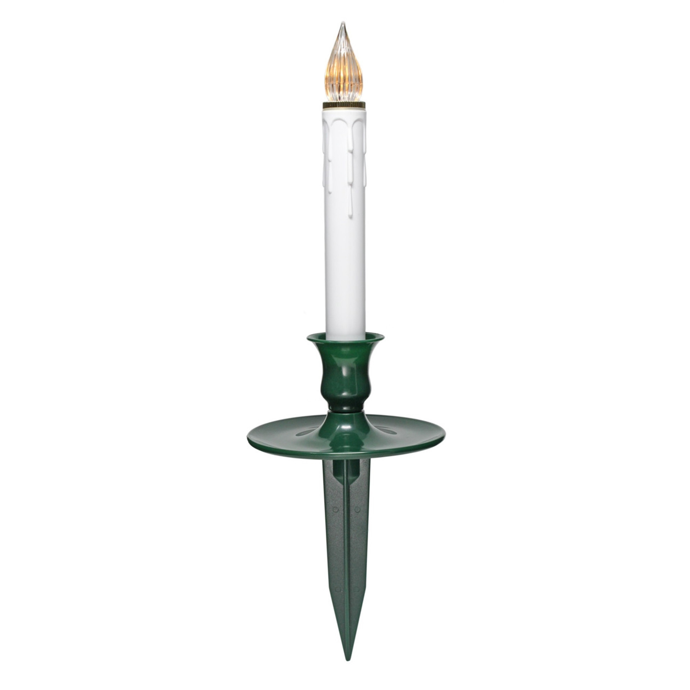 IMC Outdoor B/O Memorial LED Candle w/ Wax Drips, Green - 8" (Qty 1)