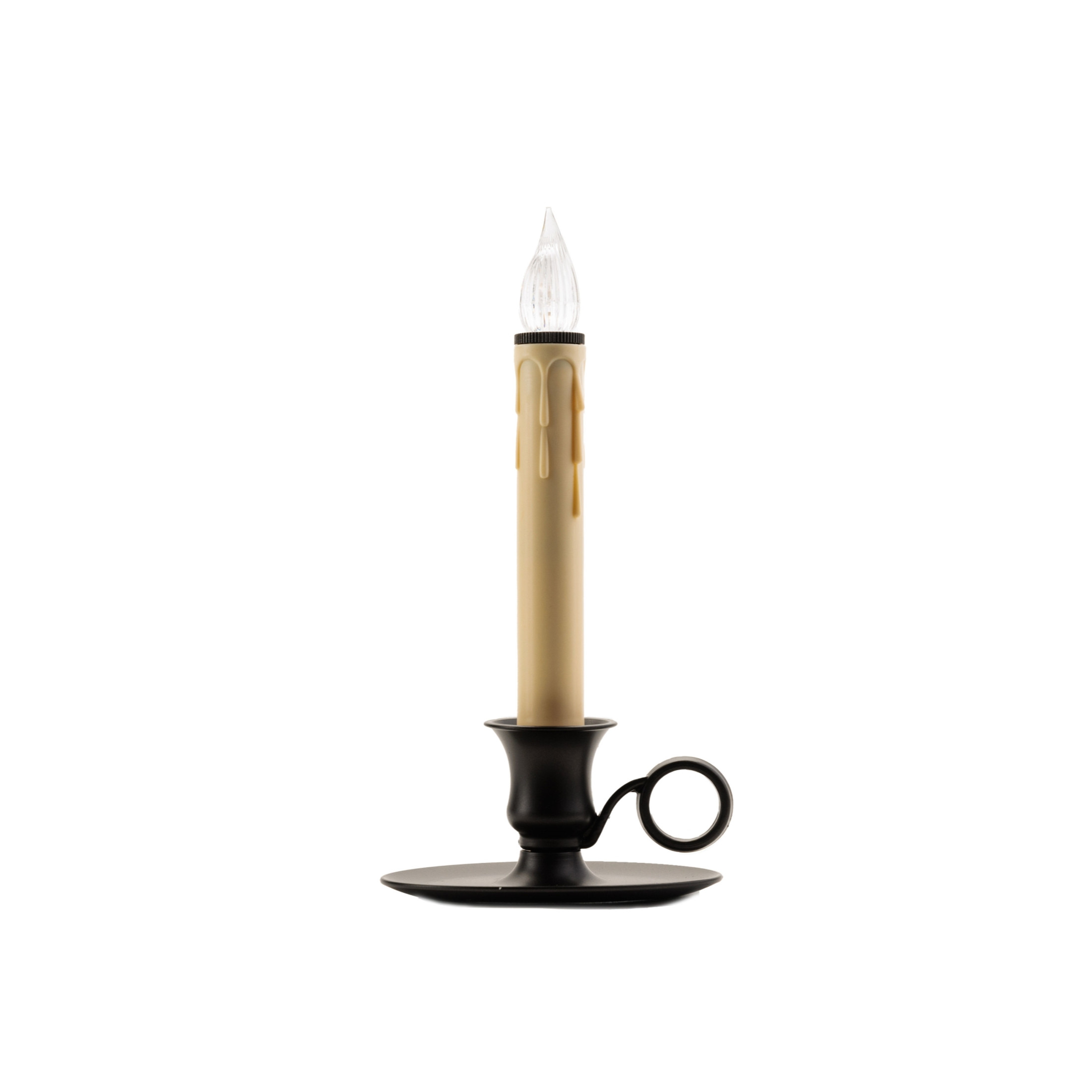 IMC Williamsburg Battery Operated LED Candle with On/Off Sensor, Wax Drips - Antique Bronze, 9"