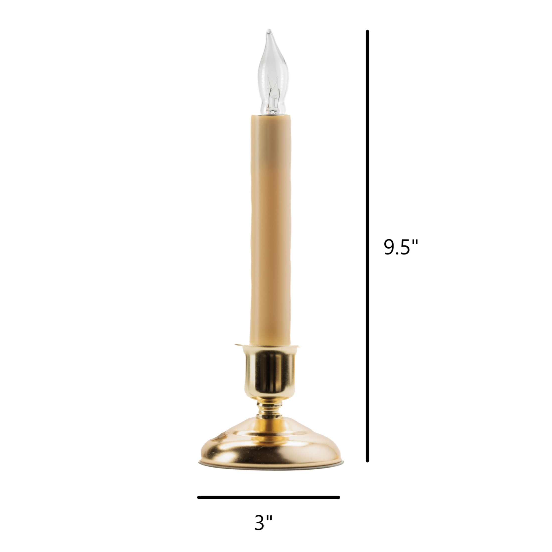 IMC Cape Cod  Electric Window Candle w/ Timer, Brass, 9.5"  (Qty 1) IMC Cape Cod  Electric Window Candle w/ Timer, Brass, 9.5"  (Qty 1)