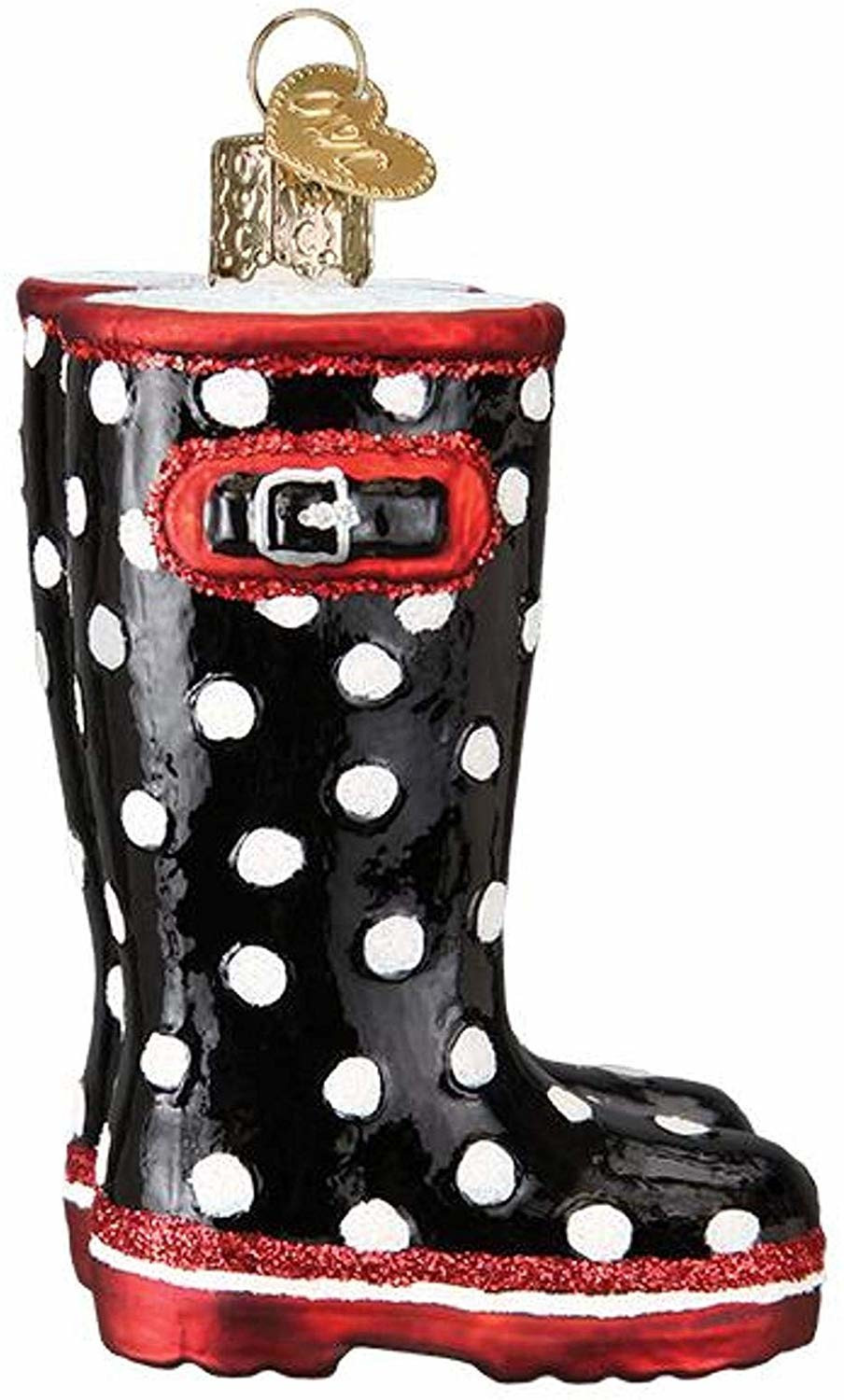 Old World Christmas Glass Blown Ornament, Rubber Boots (With OWC Gift Box)