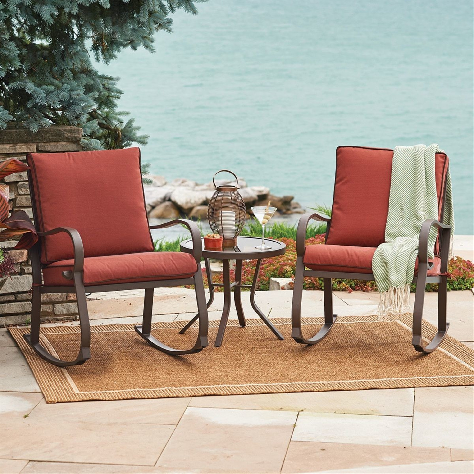 Bond Manufacturing Company Four Seasons Rocking Bistro Outdoor Patio Furniture Set, 3 Piece