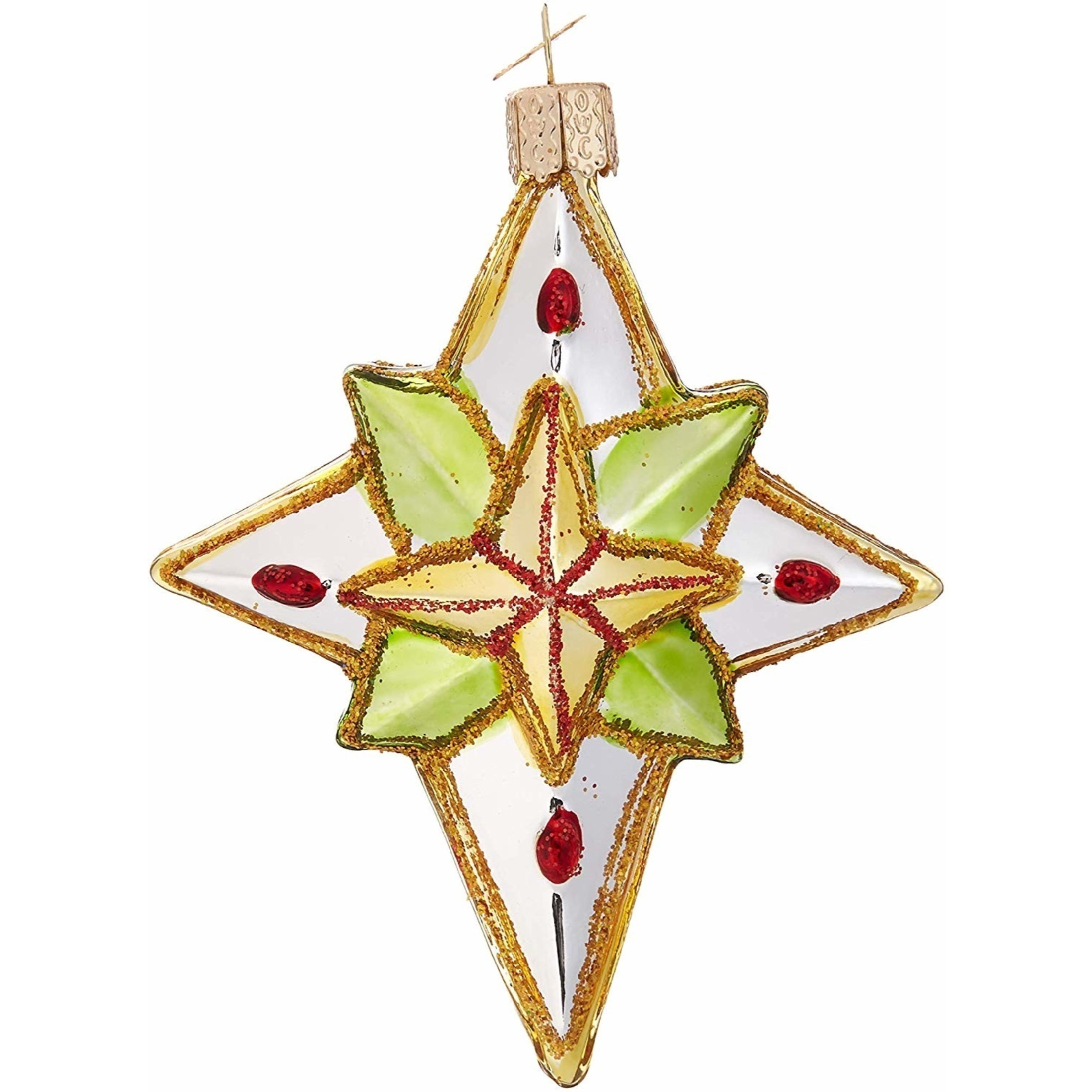 Old World Christmas Glass Blown Christmas Ornament, Luminous Star (With OWC Gift Box)