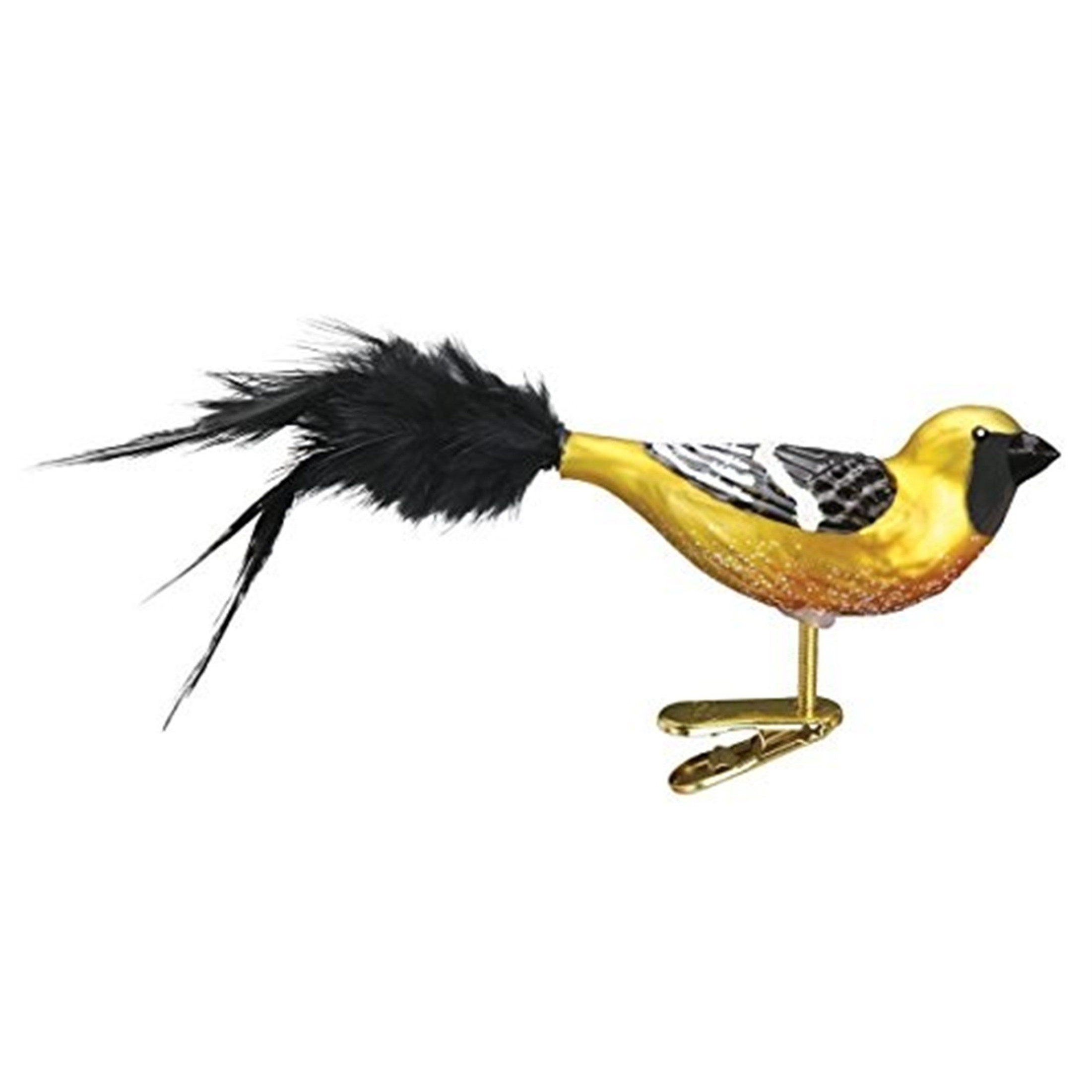 Old World Christmas Glass Blown Christmas Clip On Ornament, Hooded Oriole (With OWC Gift Box)