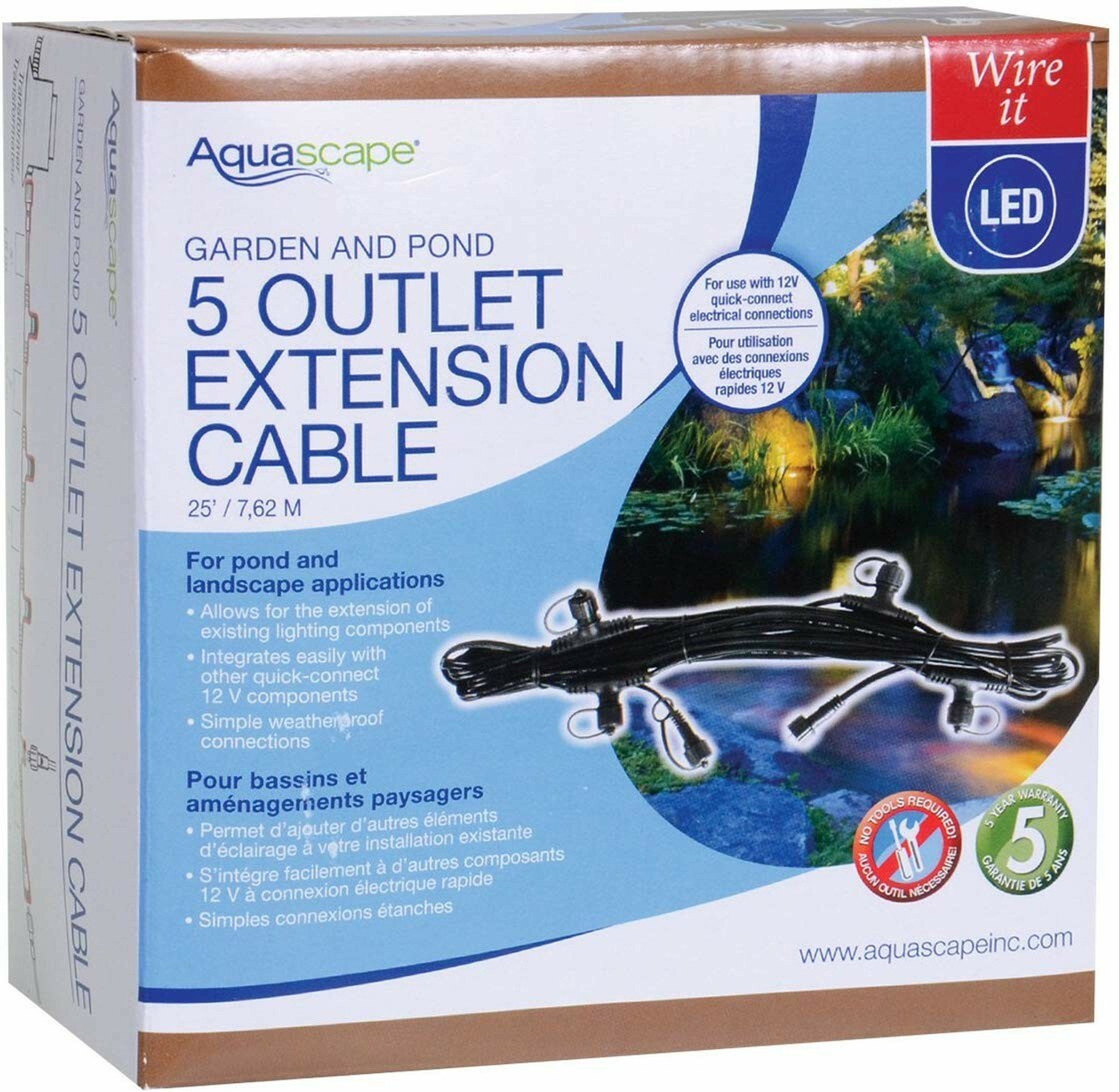 Aquascape Lighting Extension Cable with Quick-Connect, 25 Feet | 98998