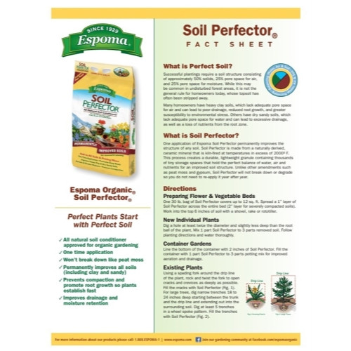 Espoma Soil Perfector — All-Natural Permanent Soil Conditioner for All Soil Types, 30lb