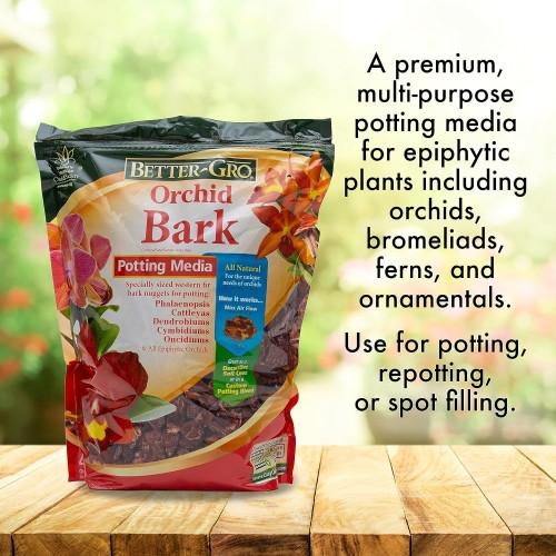 Better Gro Orchid Bark — Premium Western Fir Bark Mix for Orchids & Ornamentals, 4qt