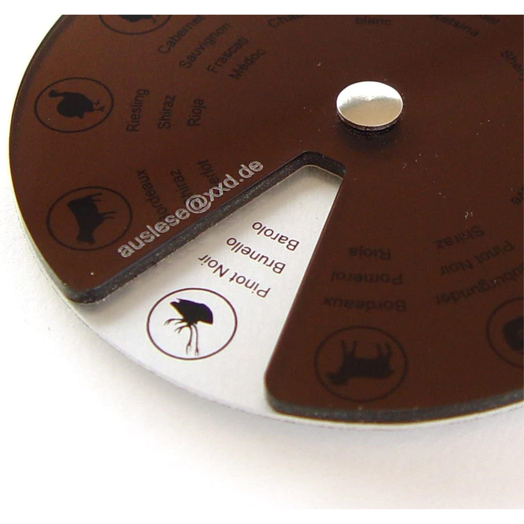 XXD Auslese Acrylic Sommelier Wine Compass with Wooden Storage Box for Dinner Pairings