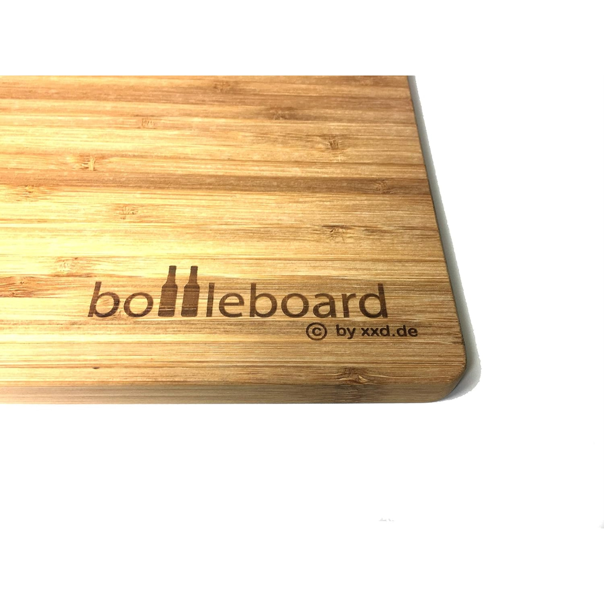 XXD Bottleboard Bamboo Cutting Board with Built-in Stainless Steel Bottle Opener | Perfect Gift for Outdoor Entertaining, Picnics, and Cooking