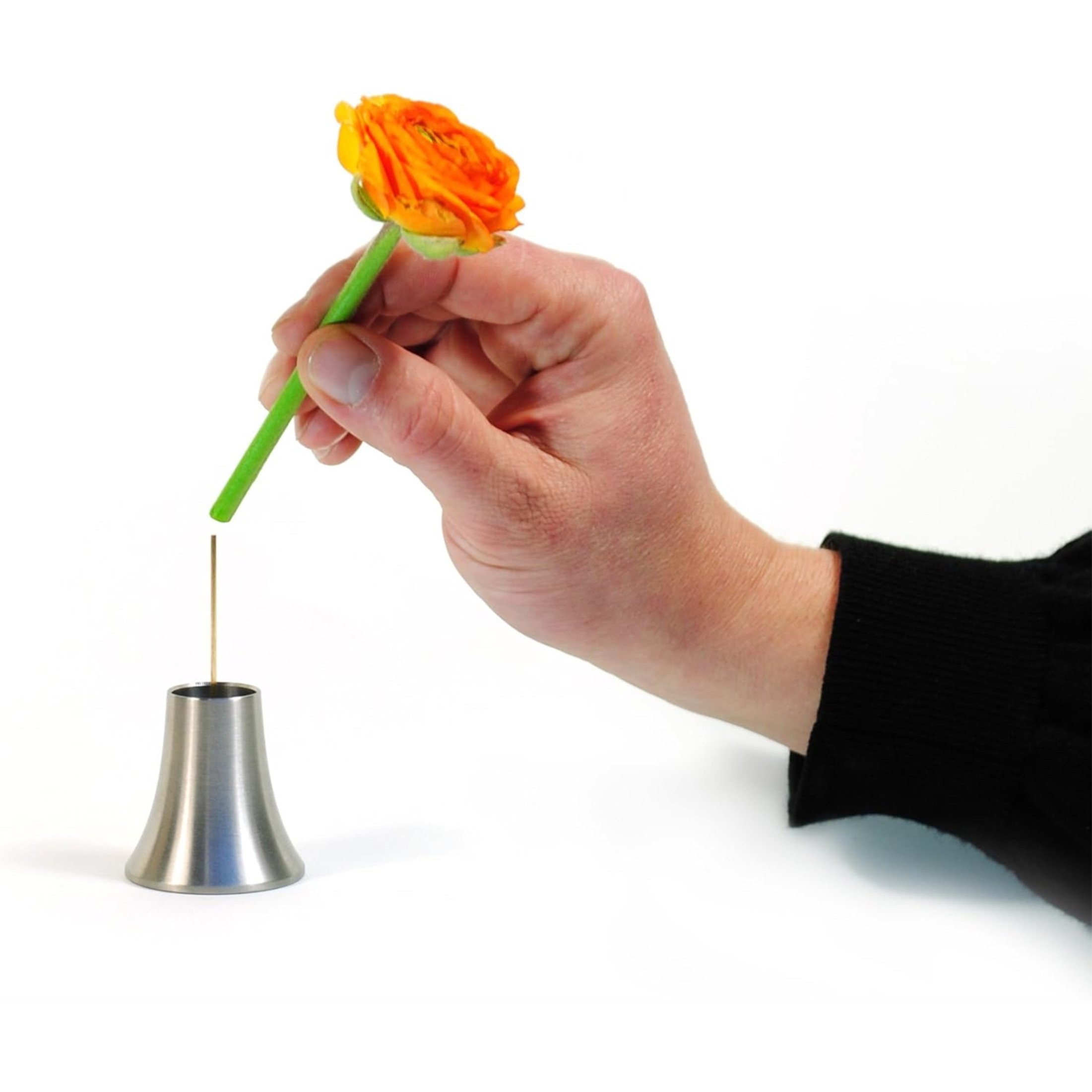 XXD Stainless Steel 2-in-1 Vase & Candle Holder with Pin, Silver (Pack of 1)