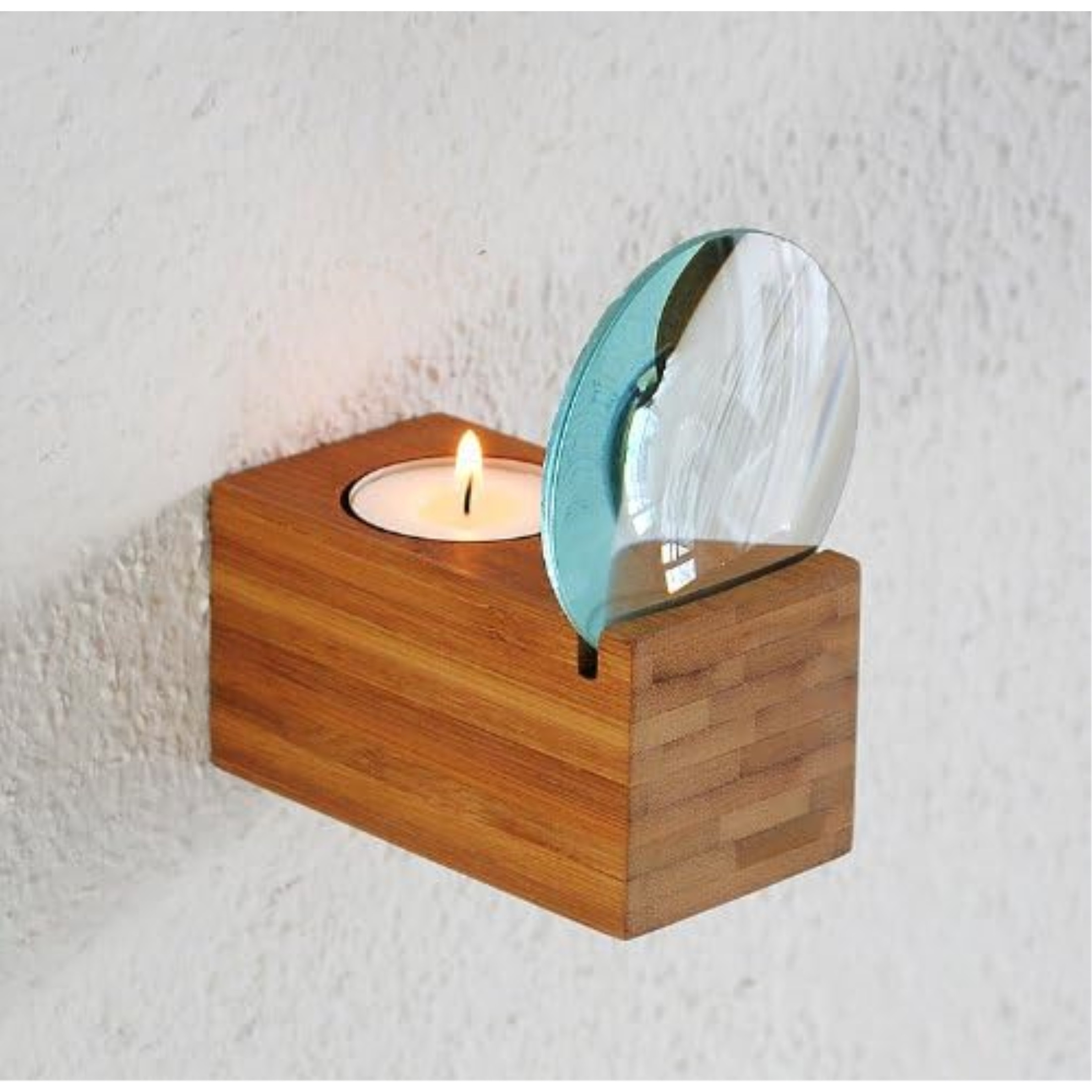 XXD Zoom Bamboo Tea Light Candle Holder – Natural Wood Finish with Magnifier Effect – Wall Mount or Tabletop Use XXD Zoom Bamboo Tea Light Candle Holder – Natural Wood Finish with Magnifier Effect – Wall Mount or Tabletop Use