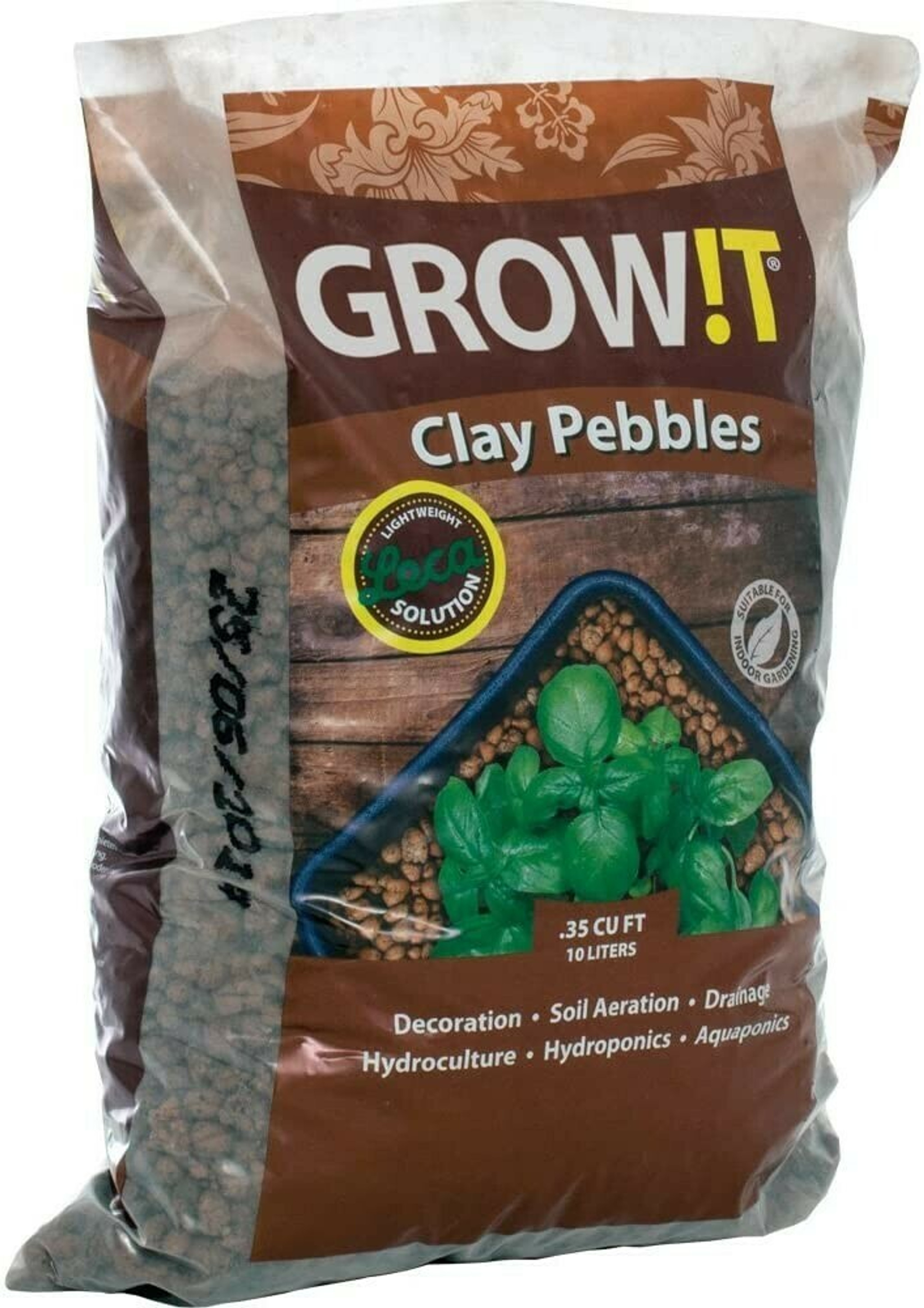 GROW!T GMC10L Clay Pebbles 10 Liter Bag, 4mm-16mm