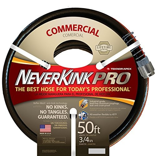 Teknor Apex Never Kink Series Pro Commercial Duty Garden Hose, 50ft 3/4in D