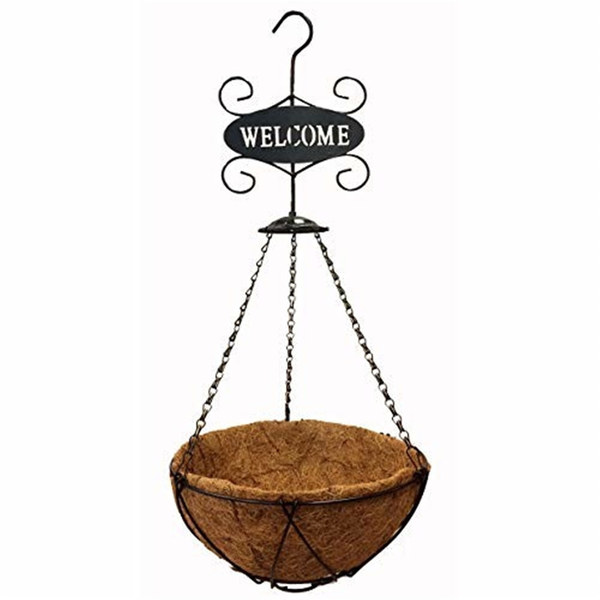 Gardener Select Hanging Basket with Welcome Sign (12.5" x 12.5" x 25")