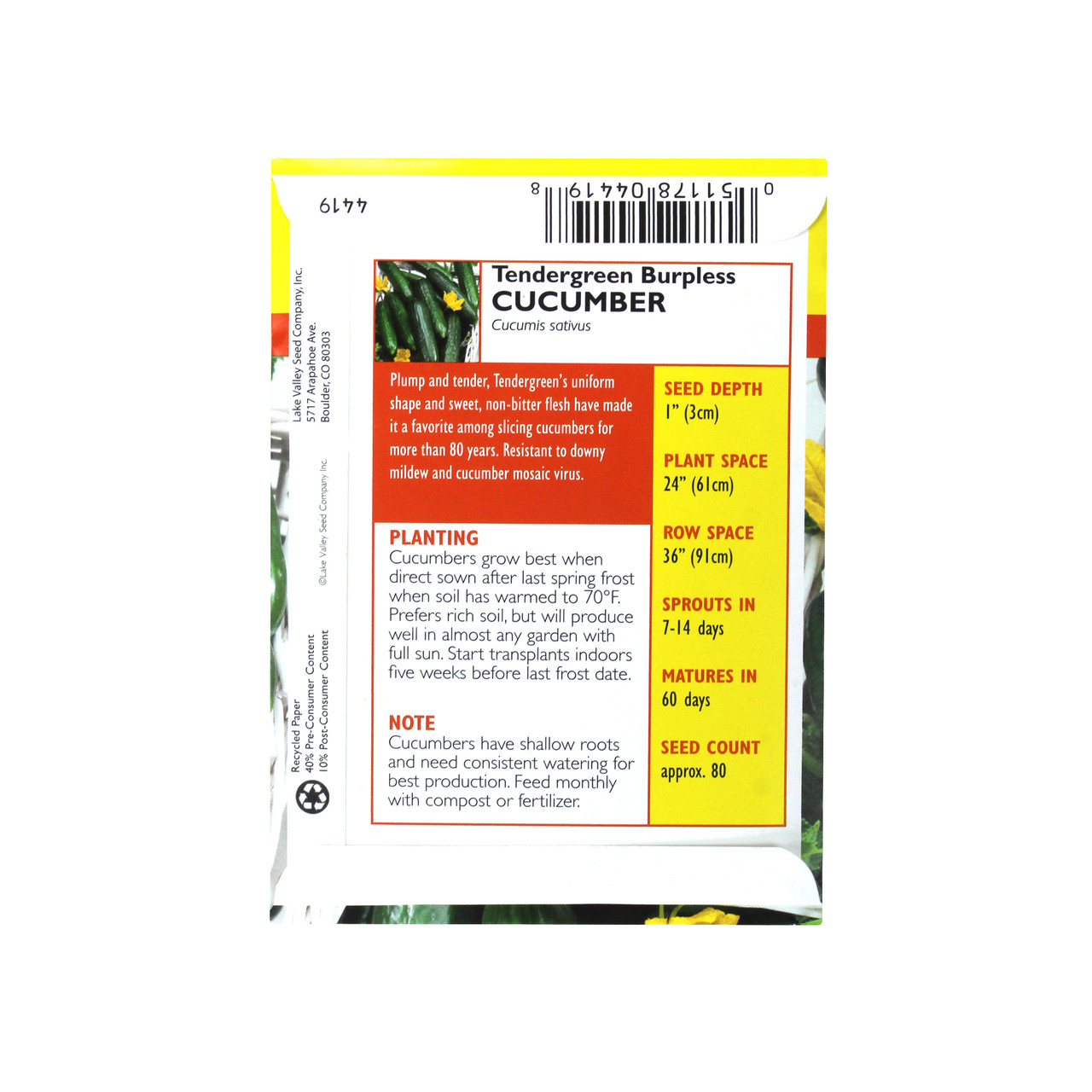 Cucumber Tendergreen Burpless