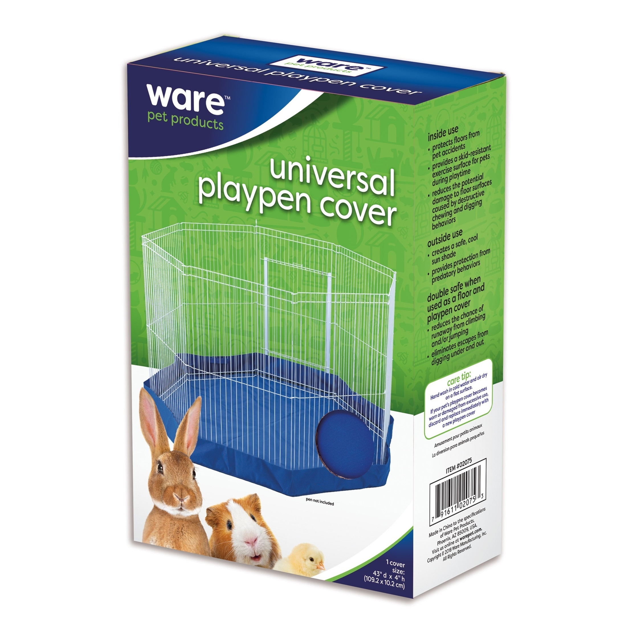 Ware Universal Playpen Cover, Assorted Colors - Blue or Green Ware Universal Playpen Cover, Assorted Colors - Blue or Green