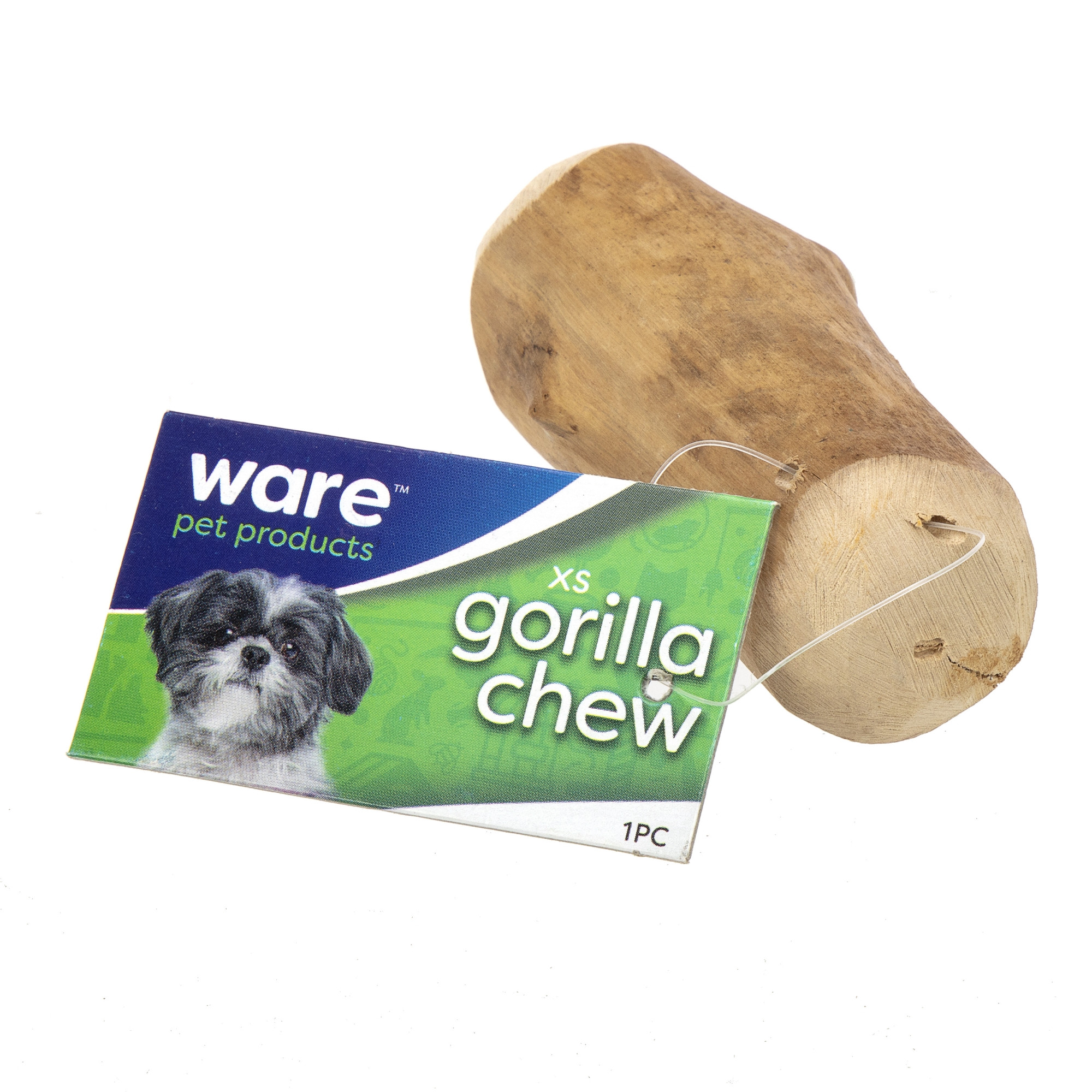 Ware Gorilla Chew Dog Toy – Natural Wood Chew for Dental Health, Extra Small
