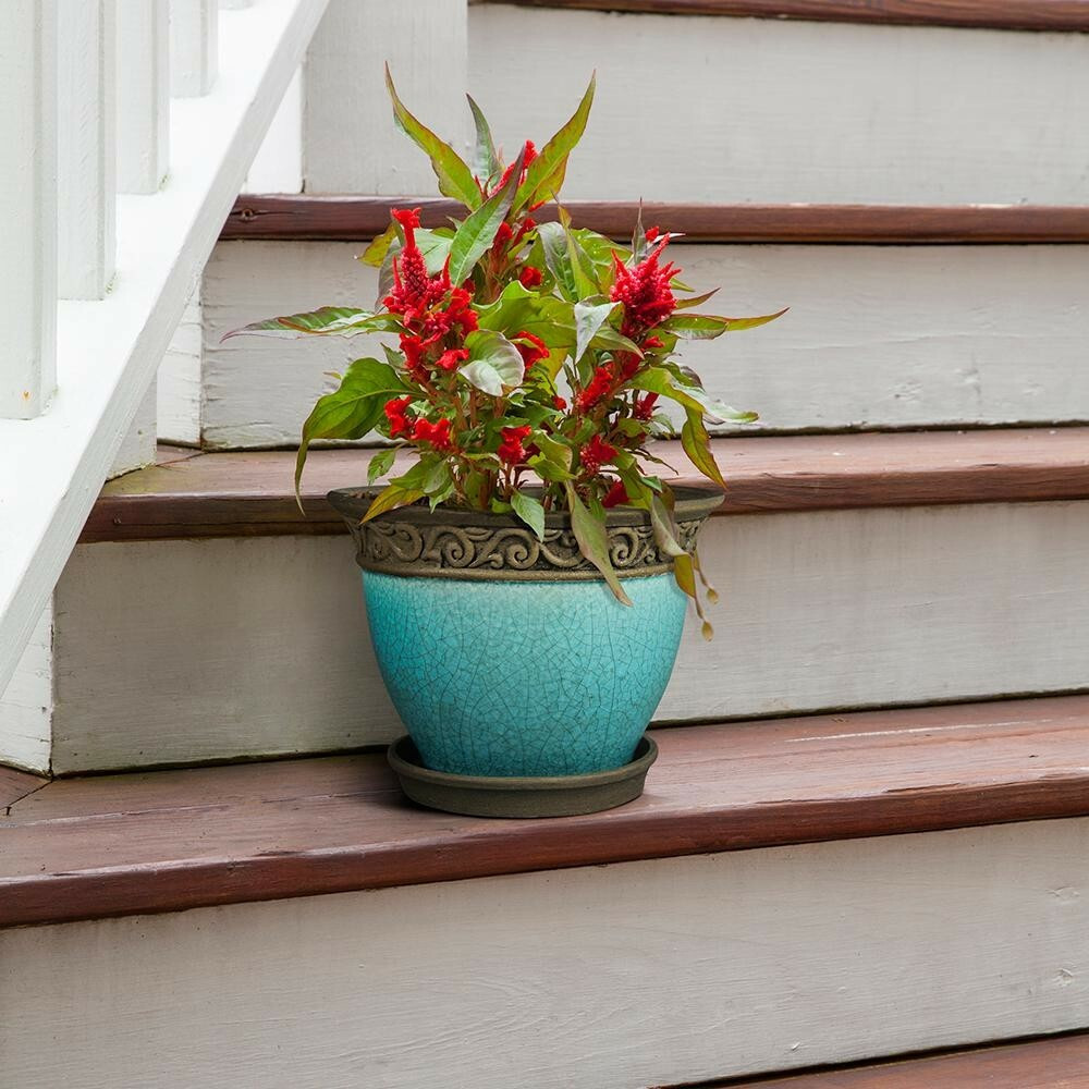 Southern Patio CRM-030713  8" Cadiz Planter, Teal