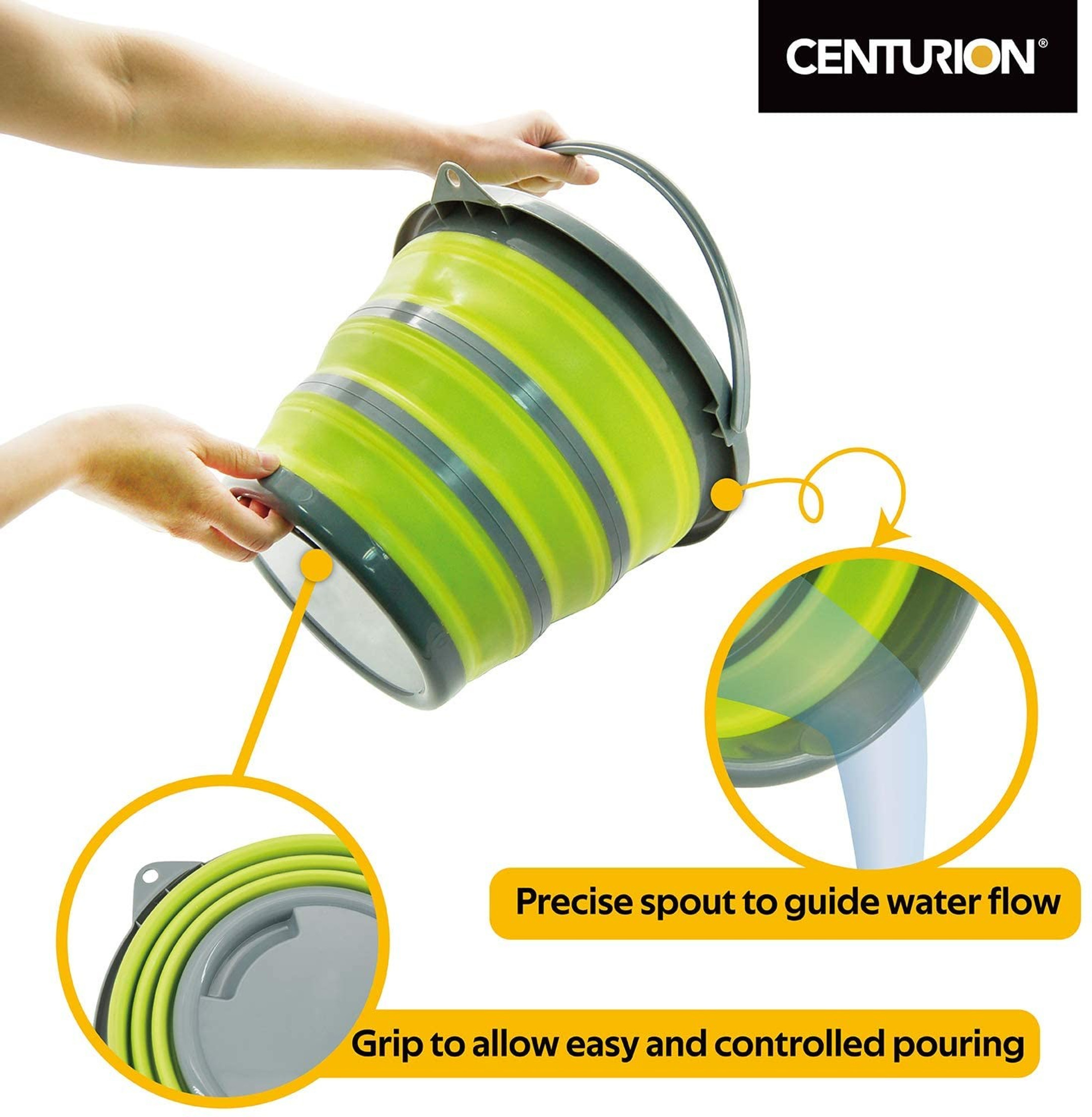 Centurion C100 1402 Plastic Collapsible Bucket, 2.65 gallons, Lime