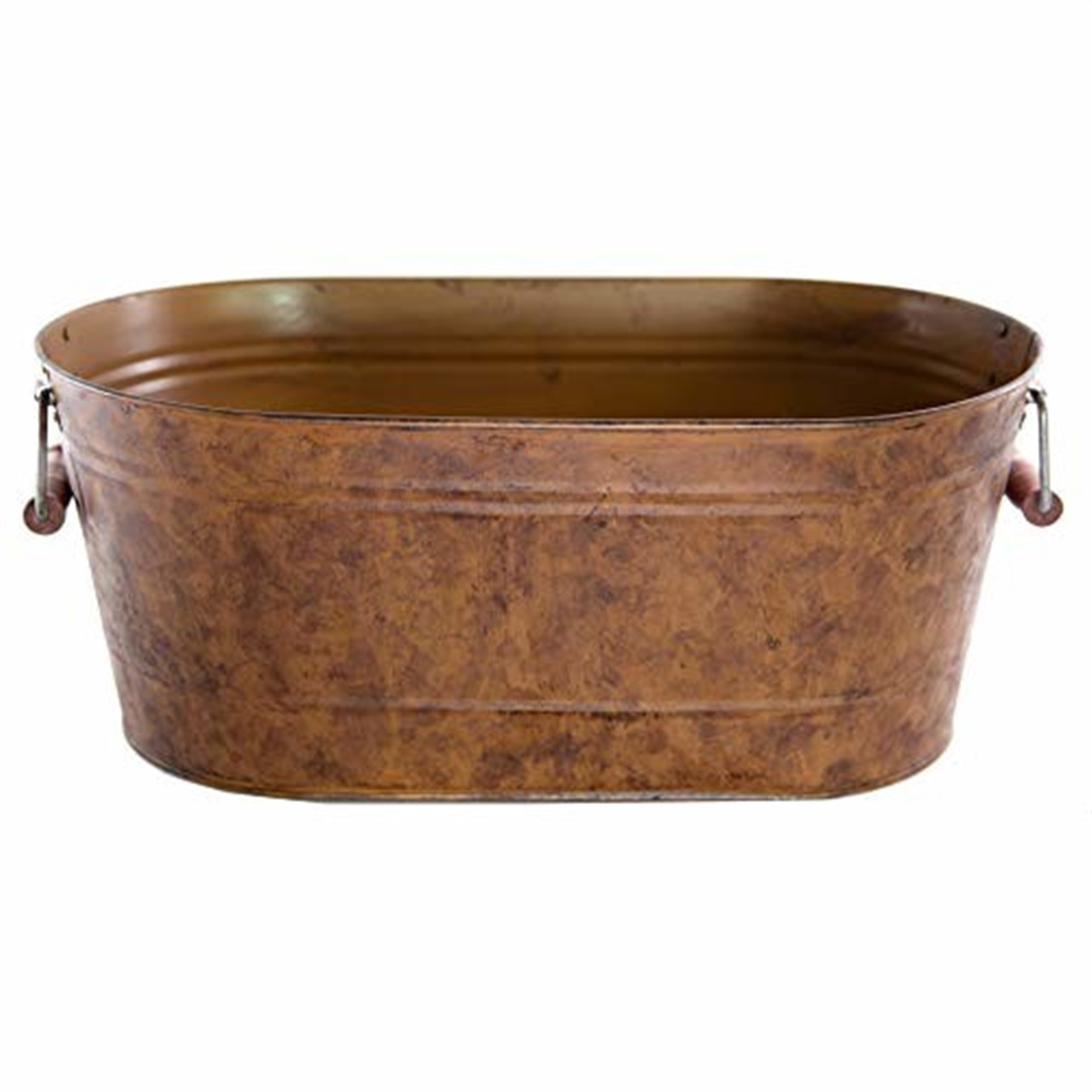 Gardener Select Metal Oval Planter w/ Handles, Rusty (17.5" x 9.5" x 7")