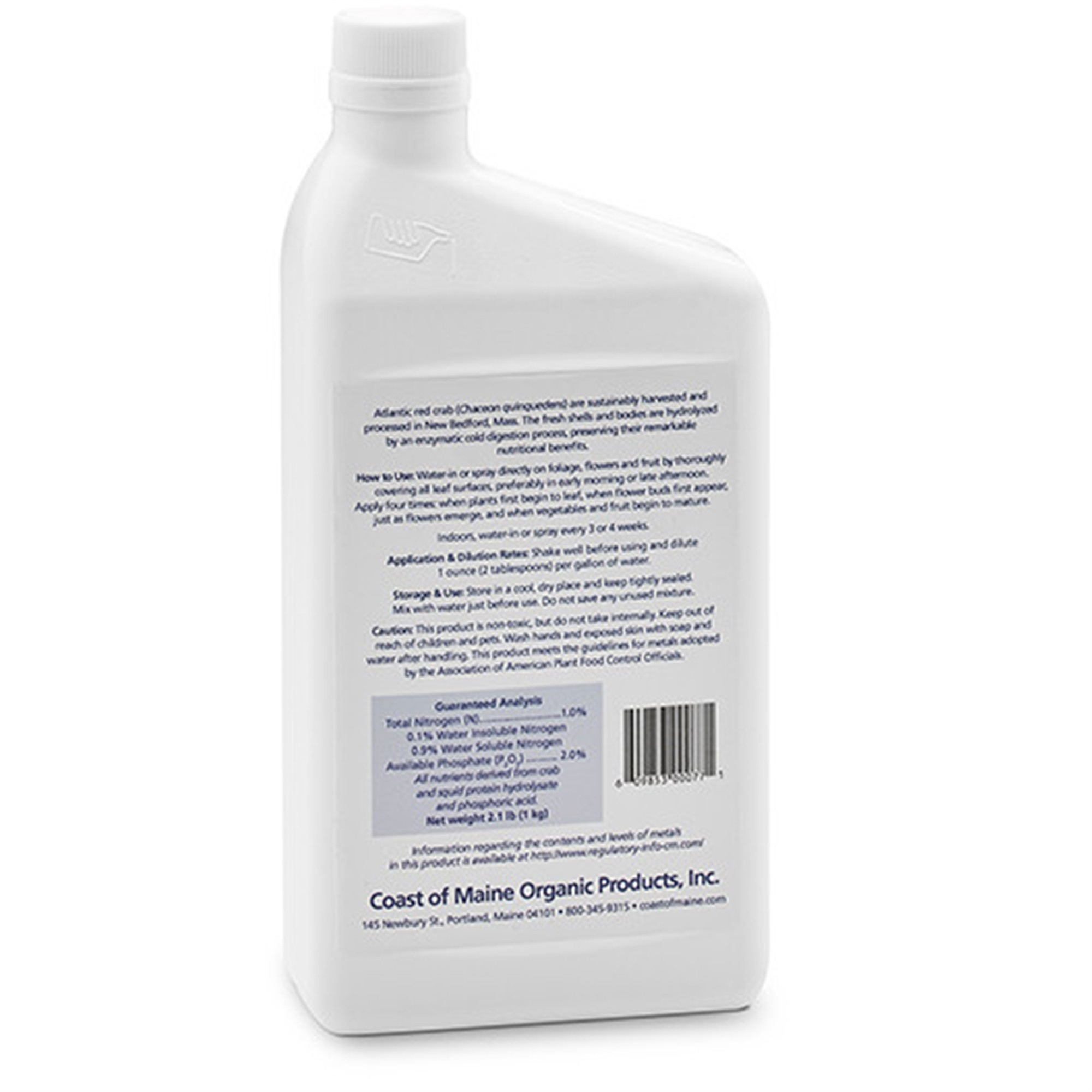 Coast of Maine 1-2-0 Liquid Crab Concentrate All Natural Plant Food for Fruits & Veggies, 32 OZ