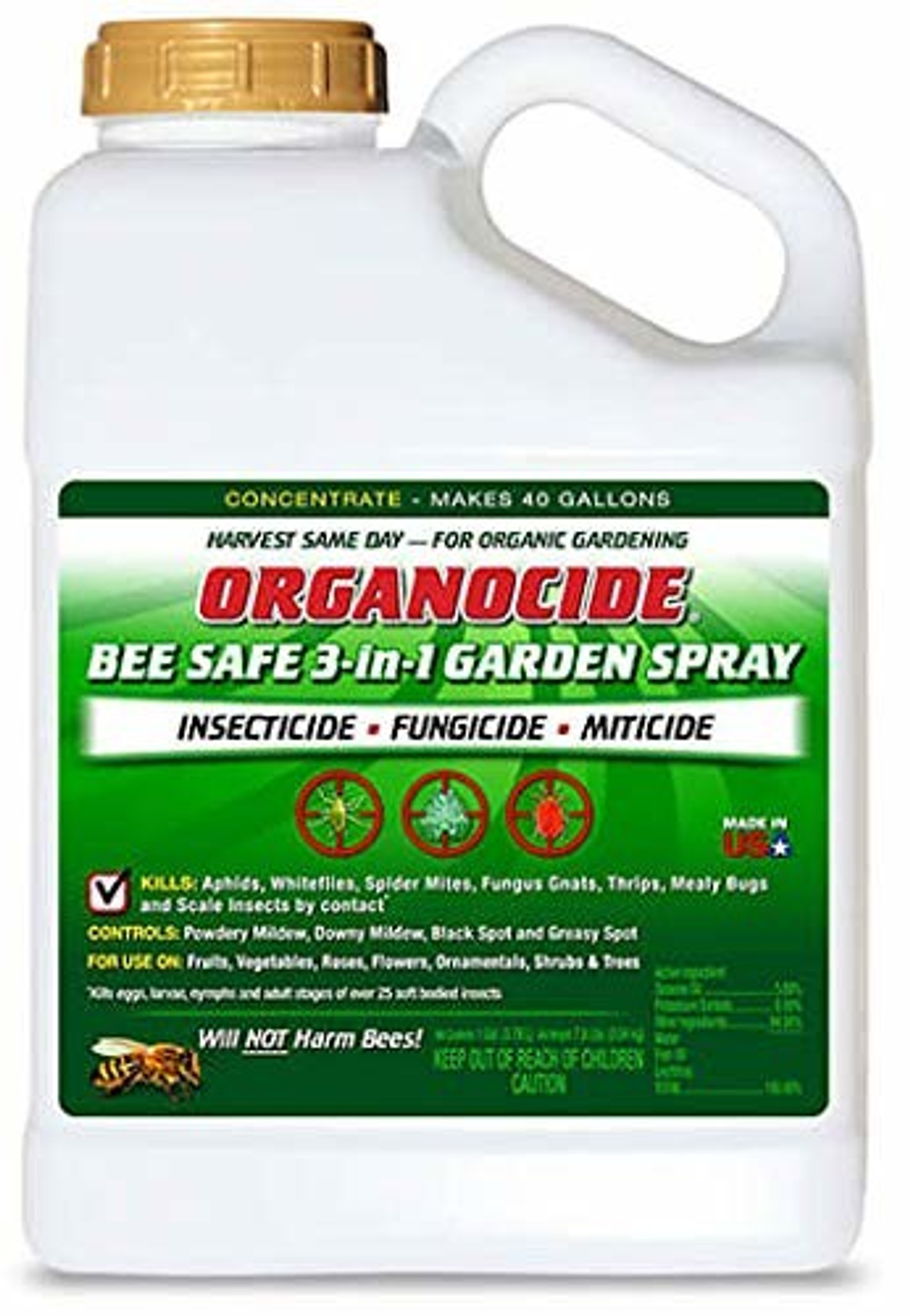 Organocide ORG100031 3-in-1 Garden Spray Concentrate 1 Gallon OMRI Organic Organocide ORG100031 3-in-1 Garden Spray Concentrate 1 Gallon OMRI Organic