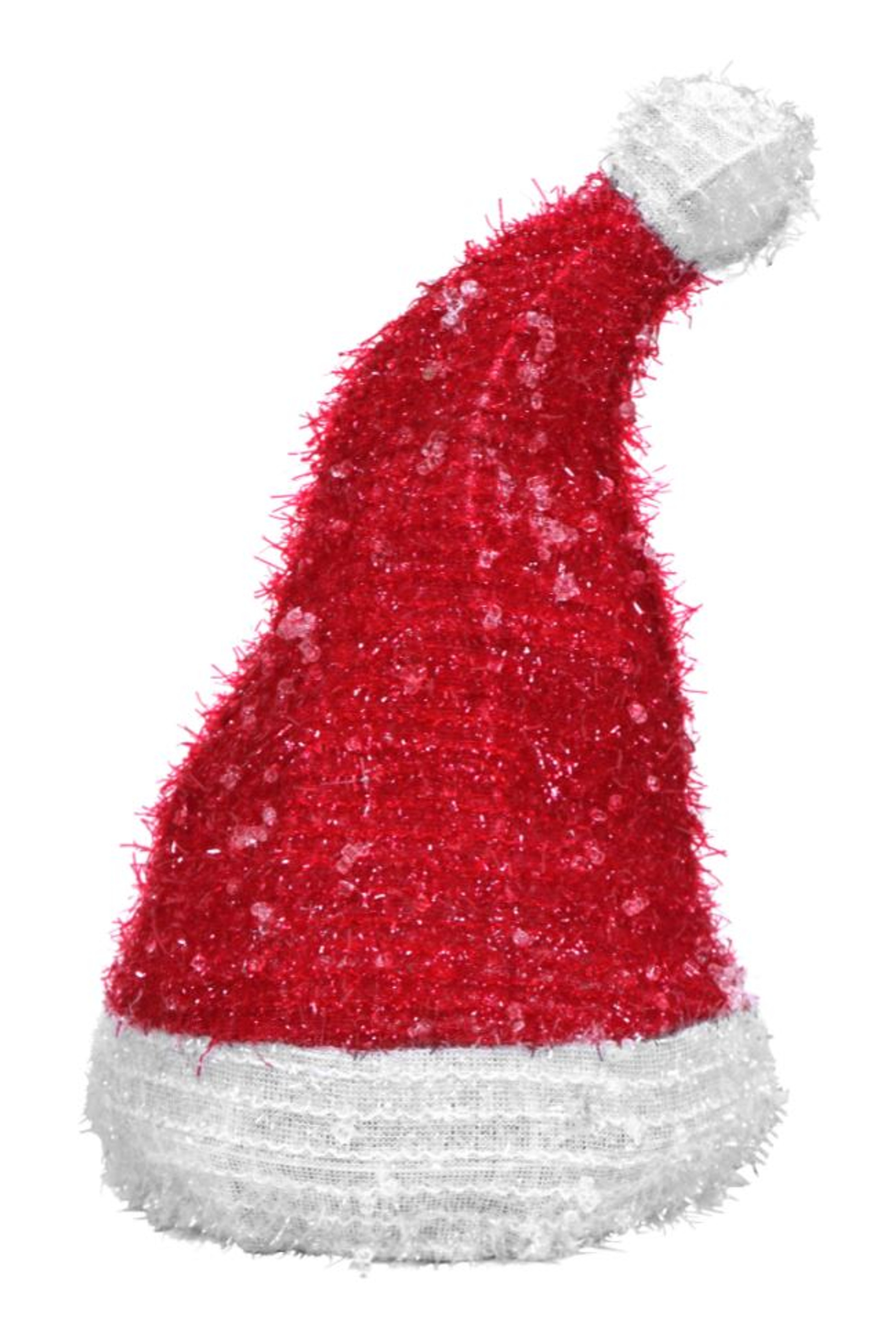Good Tidings Holiday Red Santa Hat Christmas Tree Topper, 12"