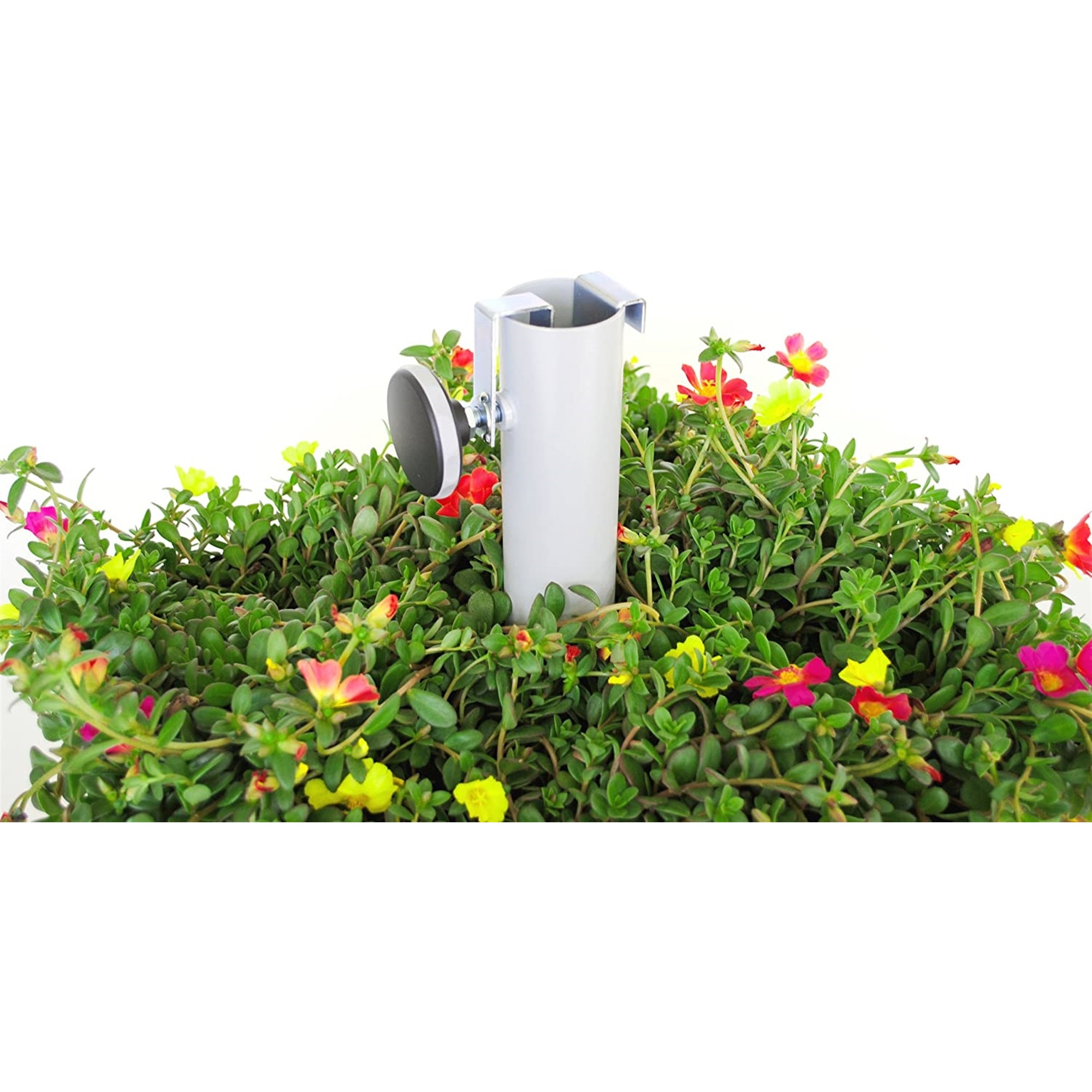 XXD Zinc Plated Power-Coated Modern Planter & Umbrella Stand, Dark Grey