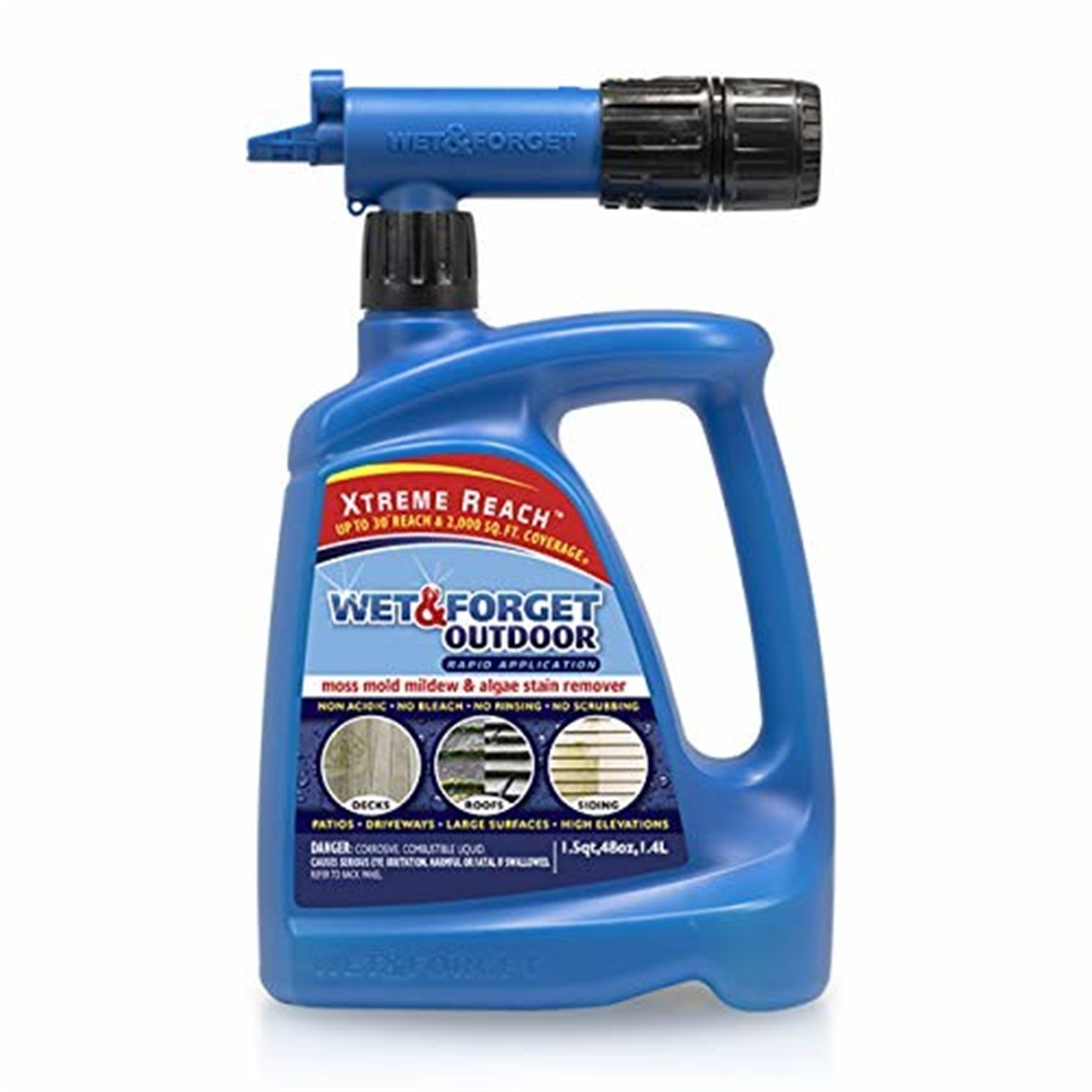 Wet and Forget Moss, Mold, Mildew and Algae Stain Remover Hose End, 48oz