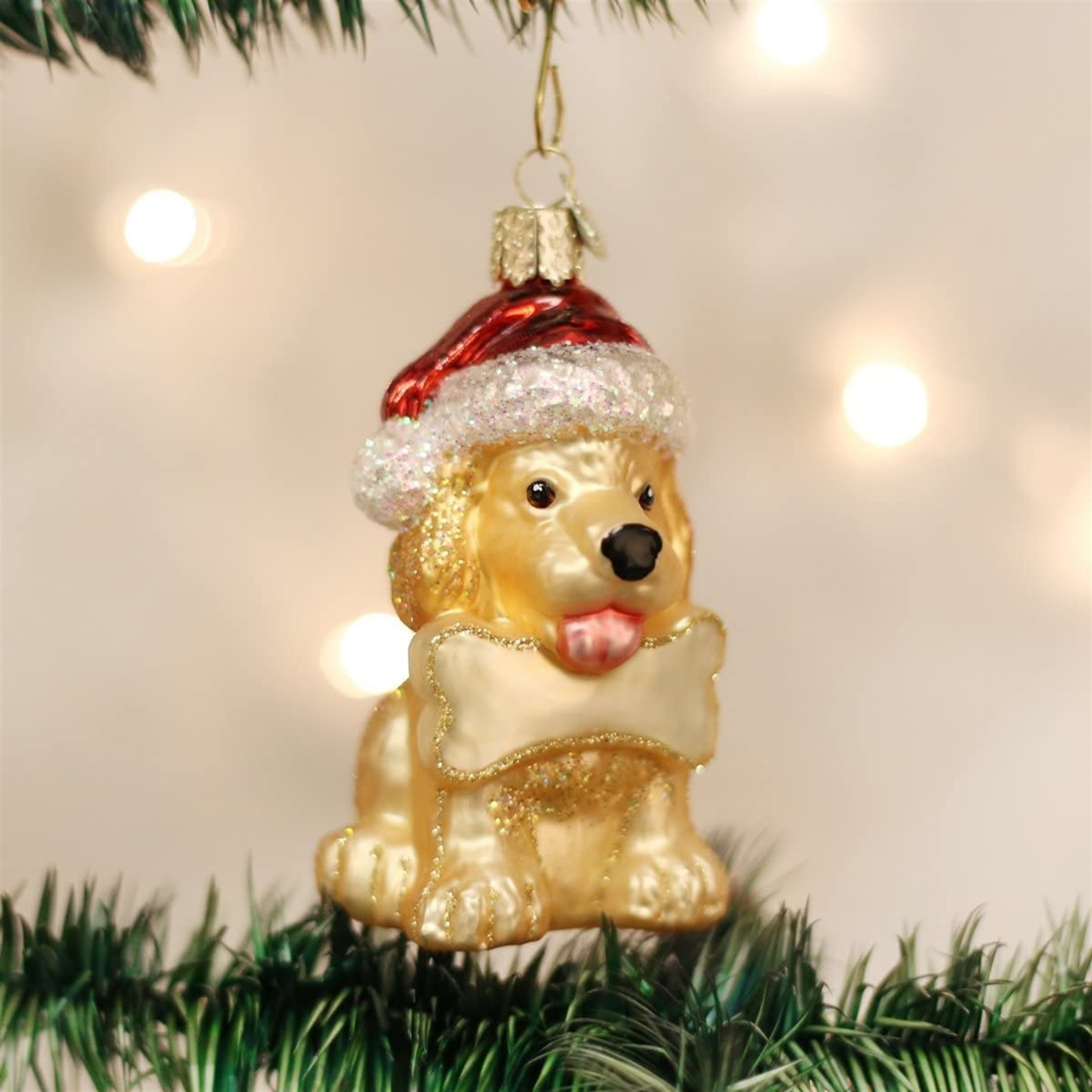 Old World Christmas Blown Glass Ornament for Christmas Tree, Jolly Pup