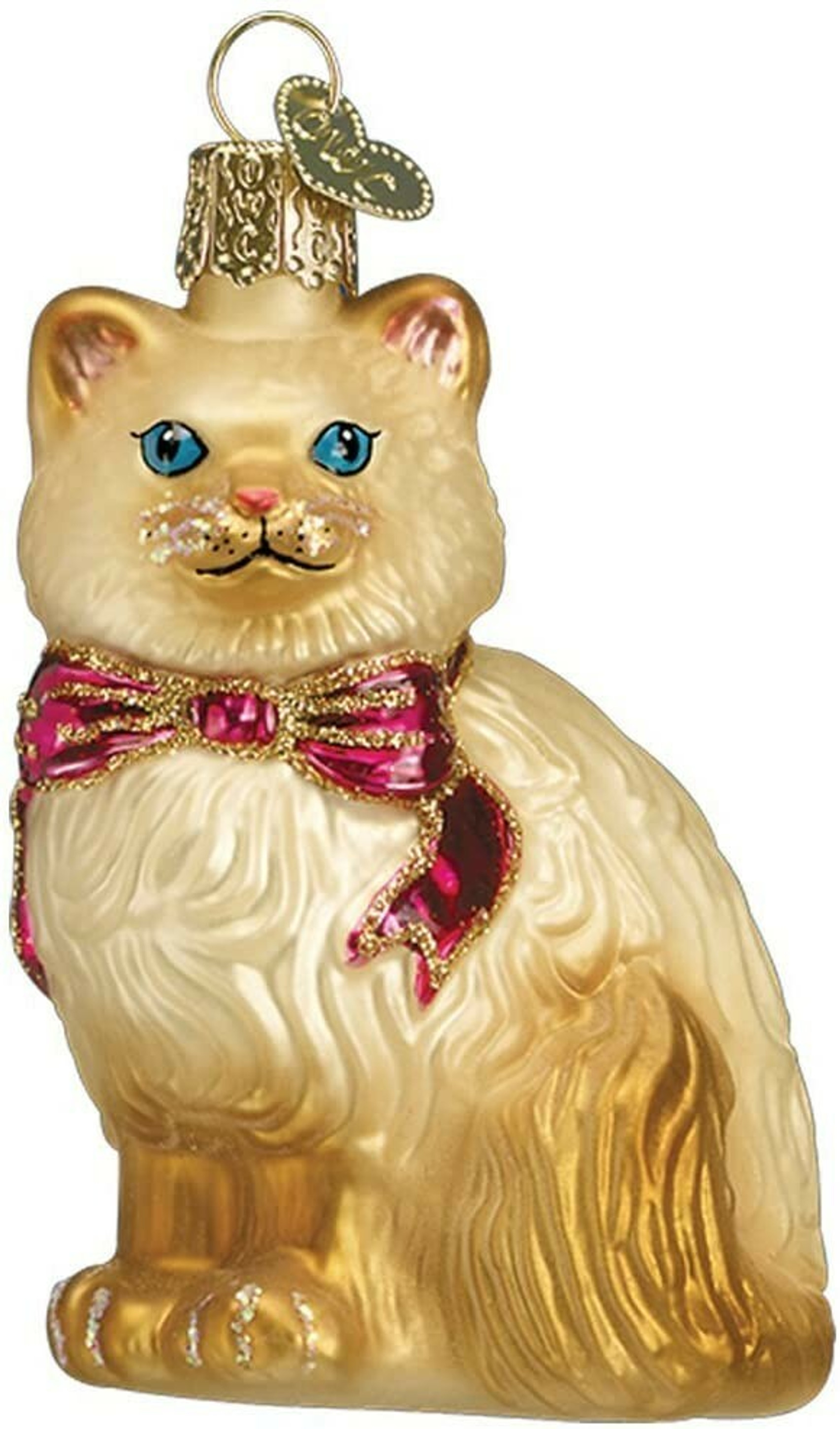 Old World Christmas Glass Blown Ornament with OWC Gift Box, Himalayan Kitty, Assorted (Set of 1)