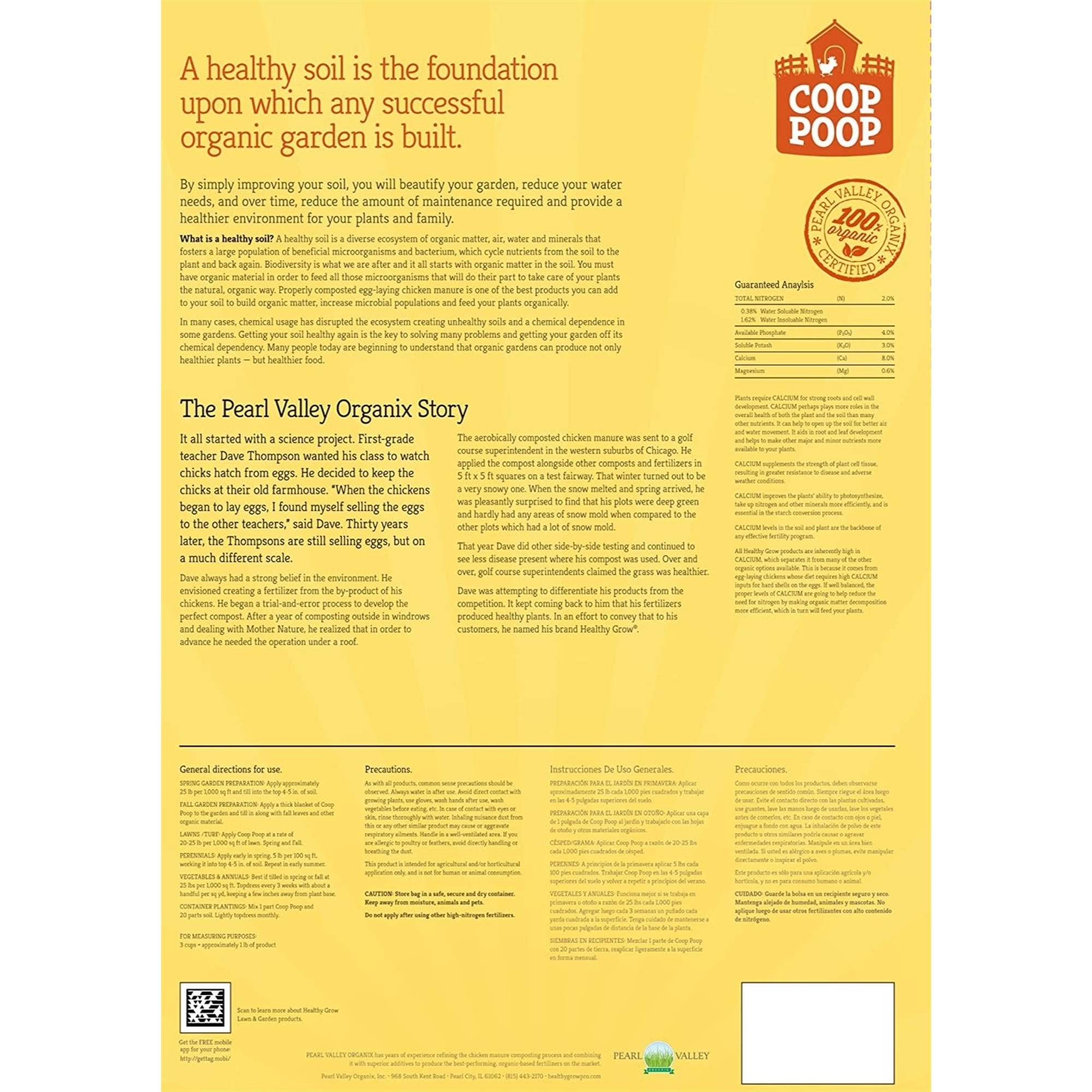 Coop Poop All-Purpose Organic Plant and Lawn Food w/ Slow-Release Nitrogen, 25lb