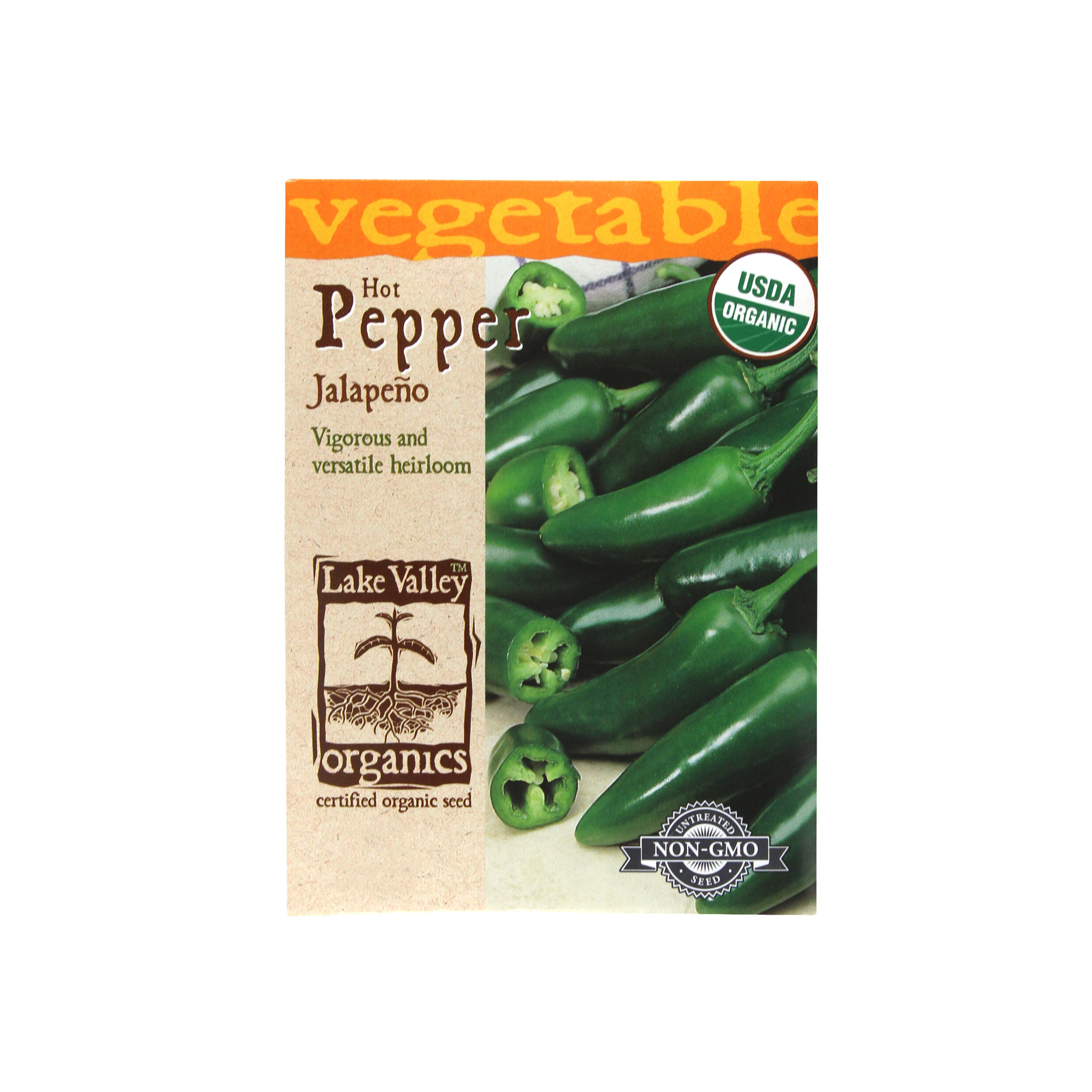 Lake Valley Seed Pepper Organic Hot Jalapeno Vegetable Seeds, 0.30g