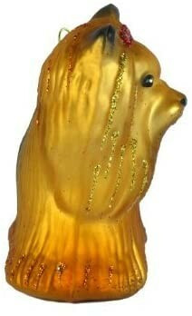 Old World Christmas 12151 Glass Blown Yorkie Ornament