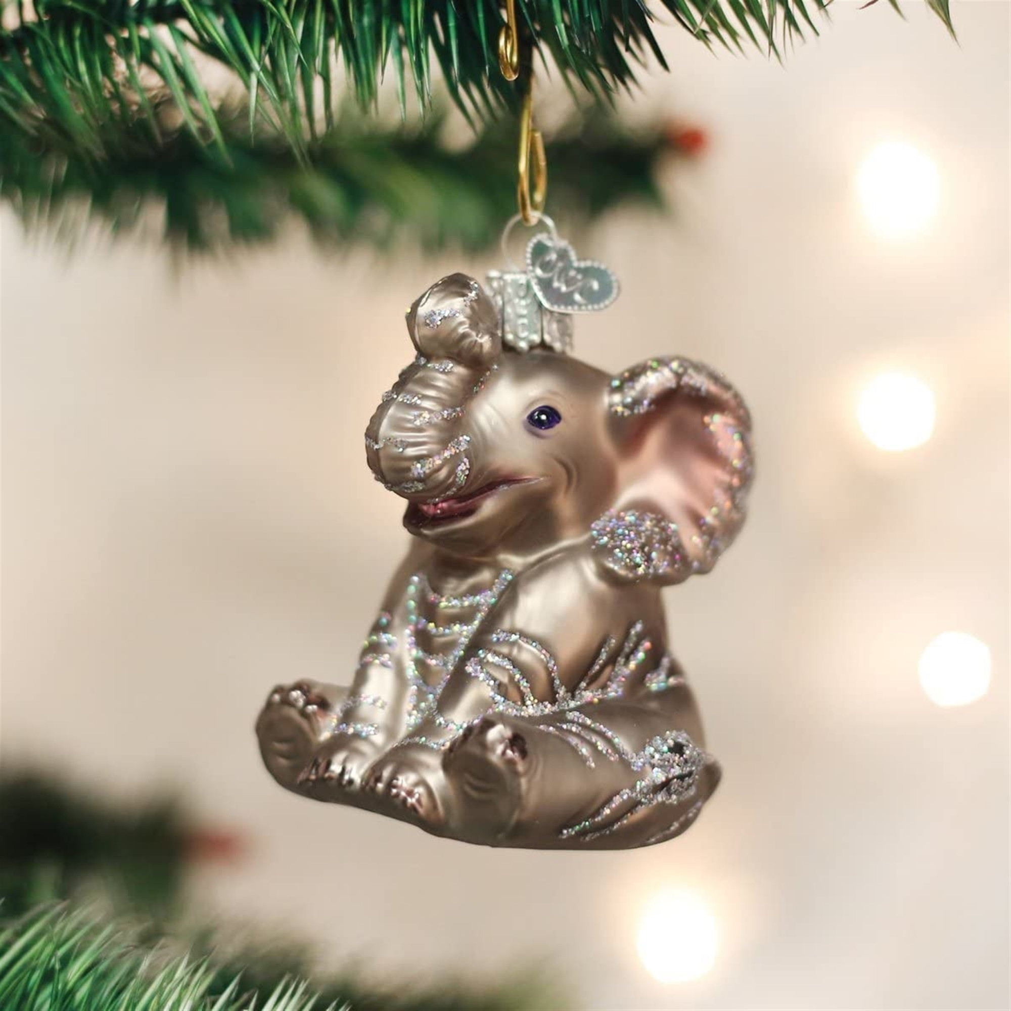 Old World Christmas Glass Blown Ornament for Christmas Tree, Little Elephant