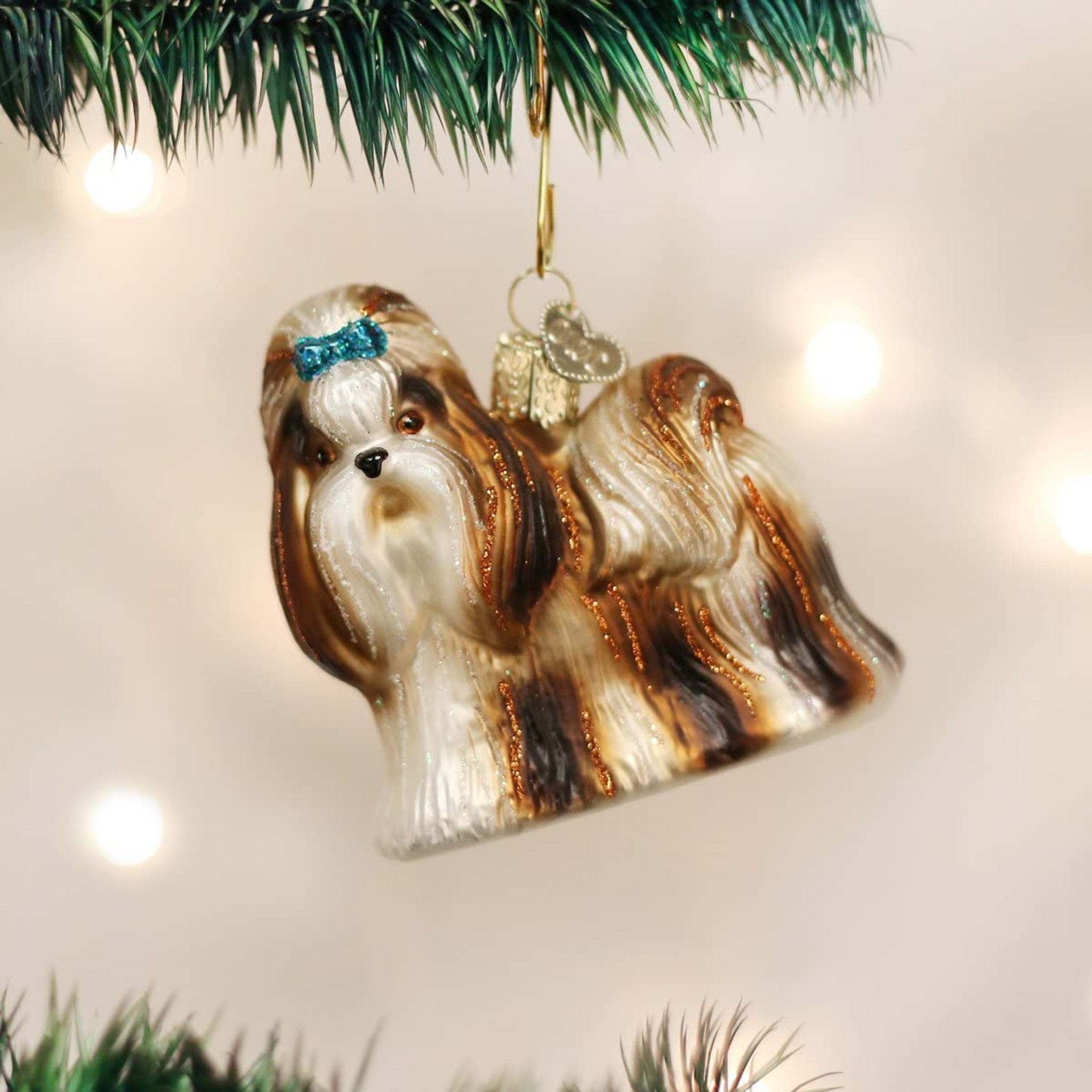 Old World Christmas Glass Blown Ornament, Shih Tzu (With OWC Gift Box)
