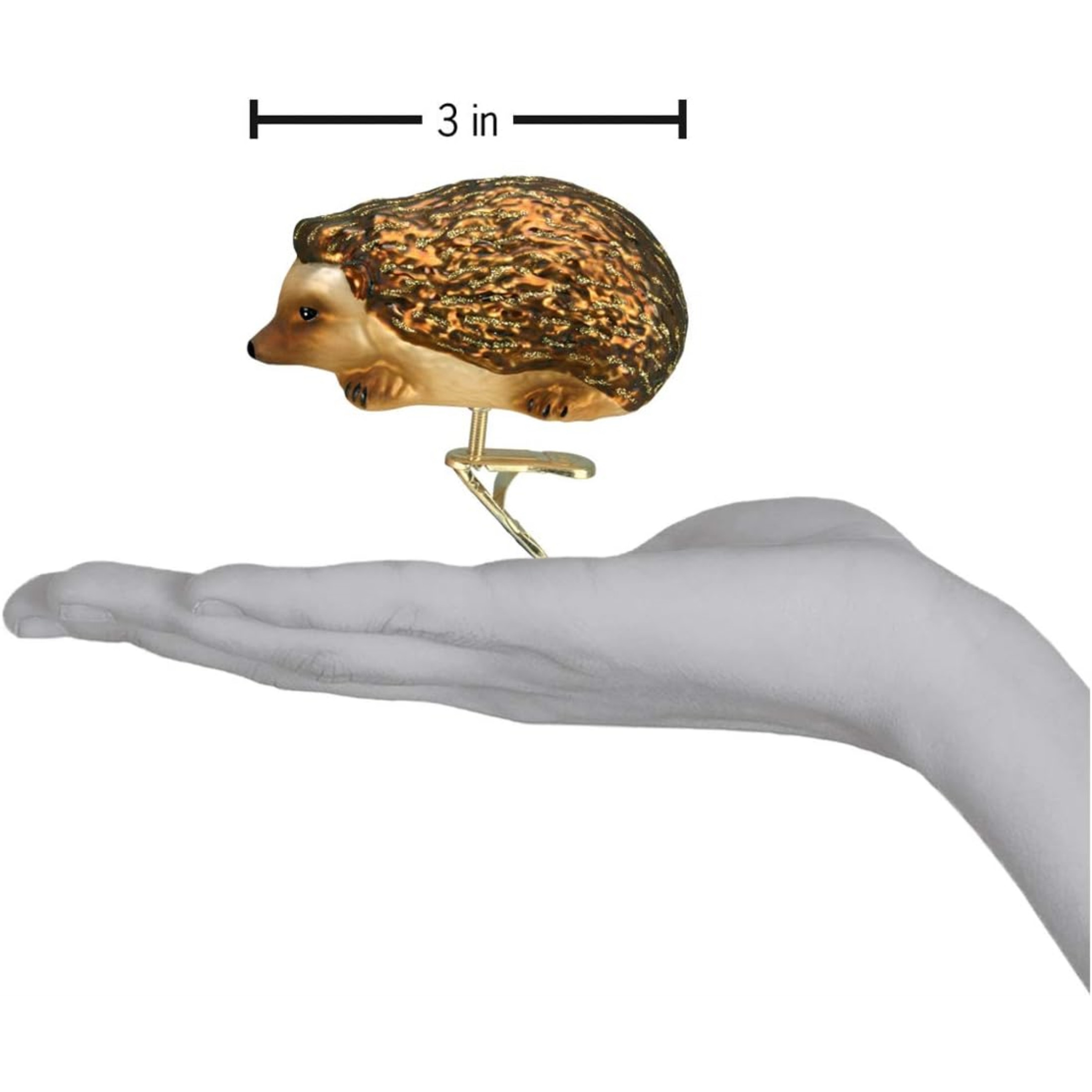 Old World Christmas Blown Glass Clip-on Ornament for Christmas Tree, Hedge Hog