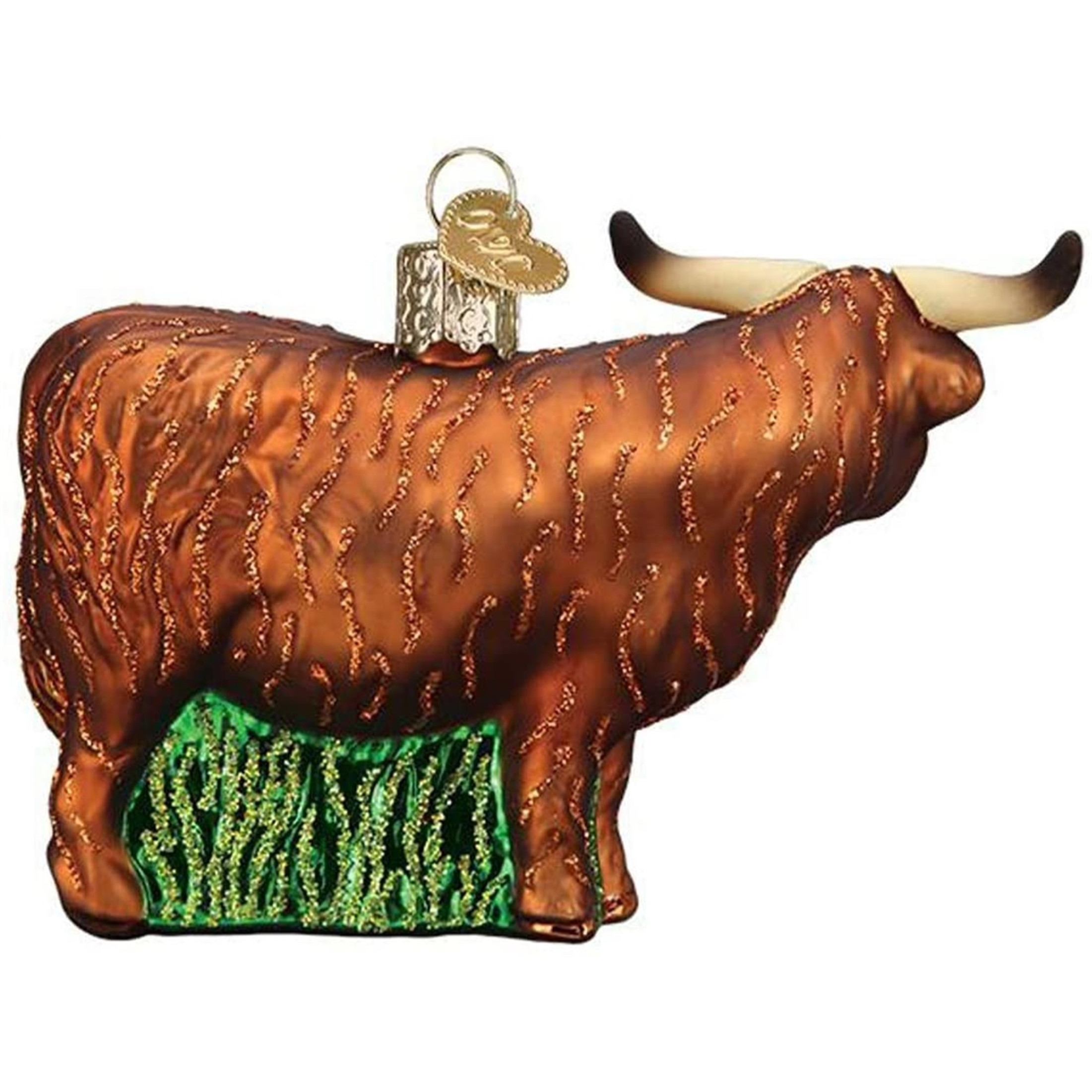 Old World Christmas Glass Blown Ornament, Highland Cow (With OWC Gift Box)