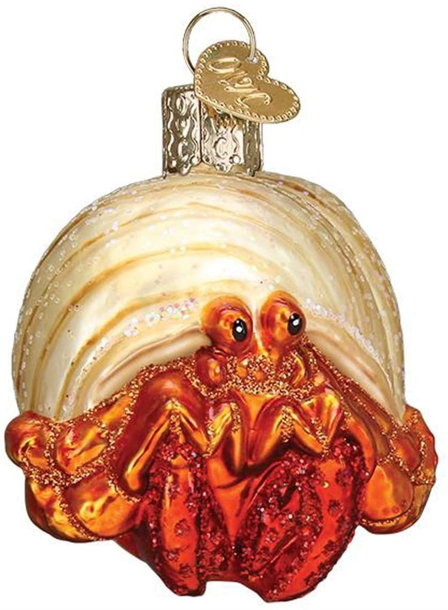 Old World Christmas Blown Glass Ornament for Christmas Tree, Hermit Crab
