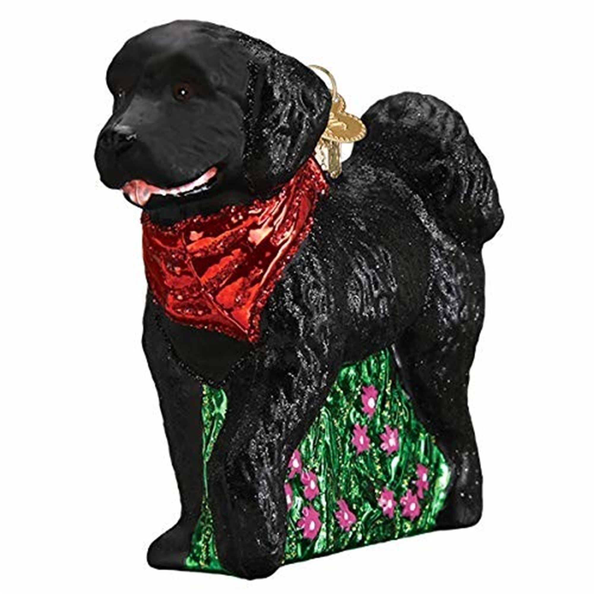 Old World Christmas Blown Glass Ornament for Christmas Tree, Black Doodle Dog