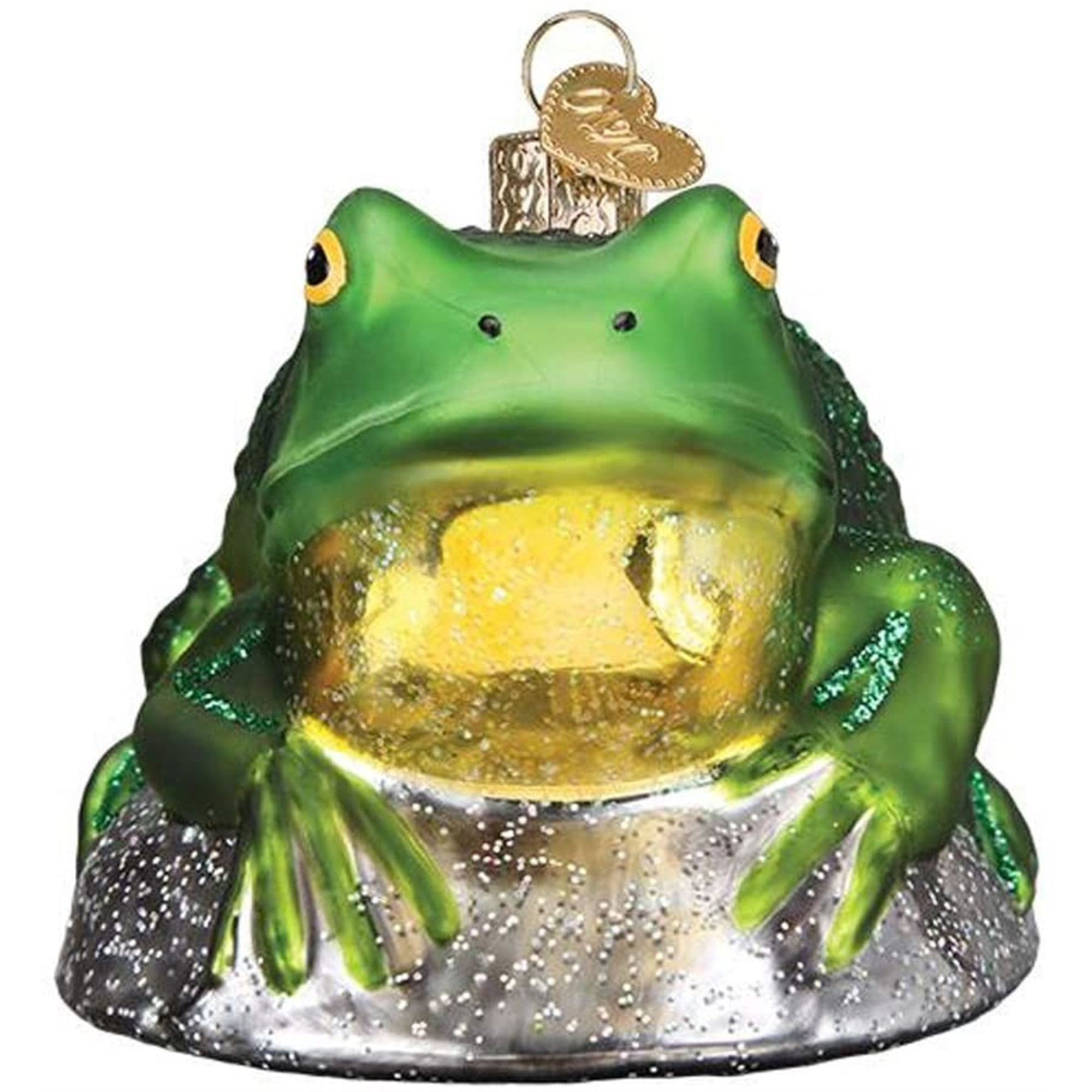 Old World Christmas Blown Glass Ornament for Christmas Tree, Bull Frog