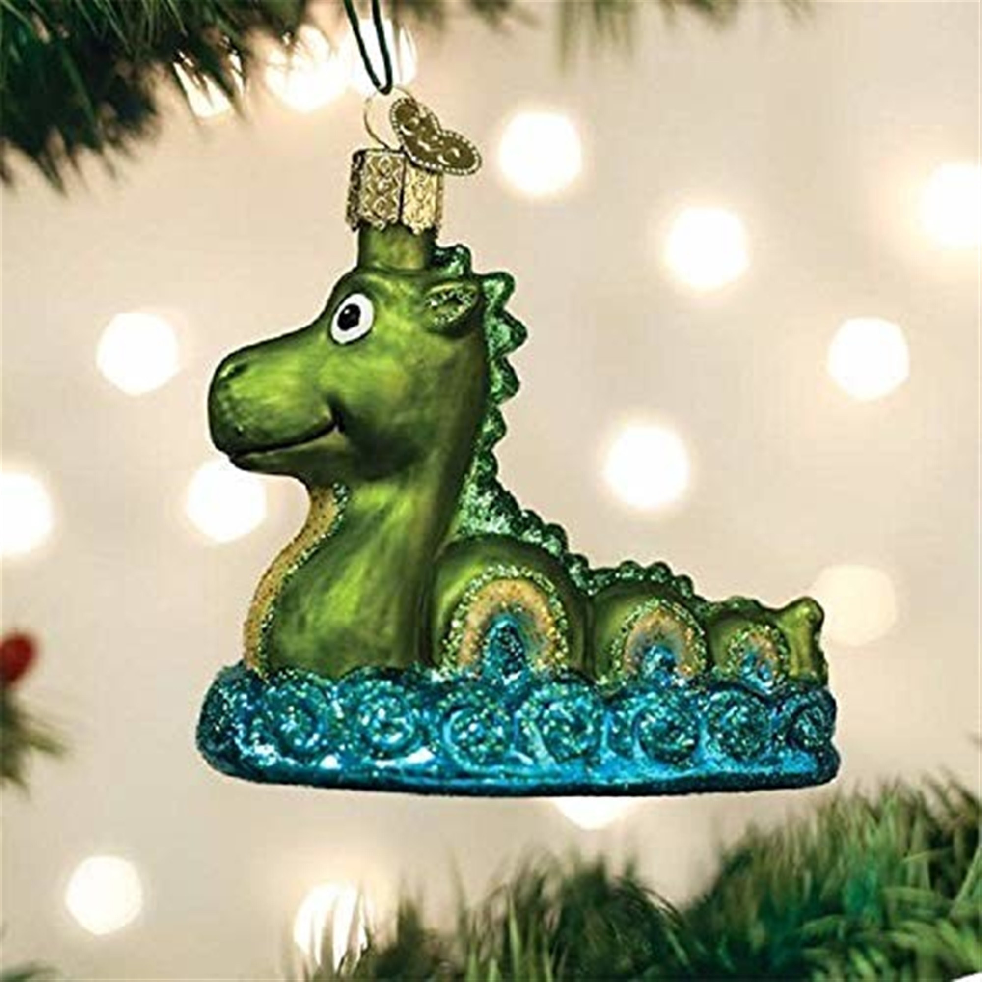 Old World Christmas Blown Glass Ornament for Christmas Tree, Loch Ness Monster
