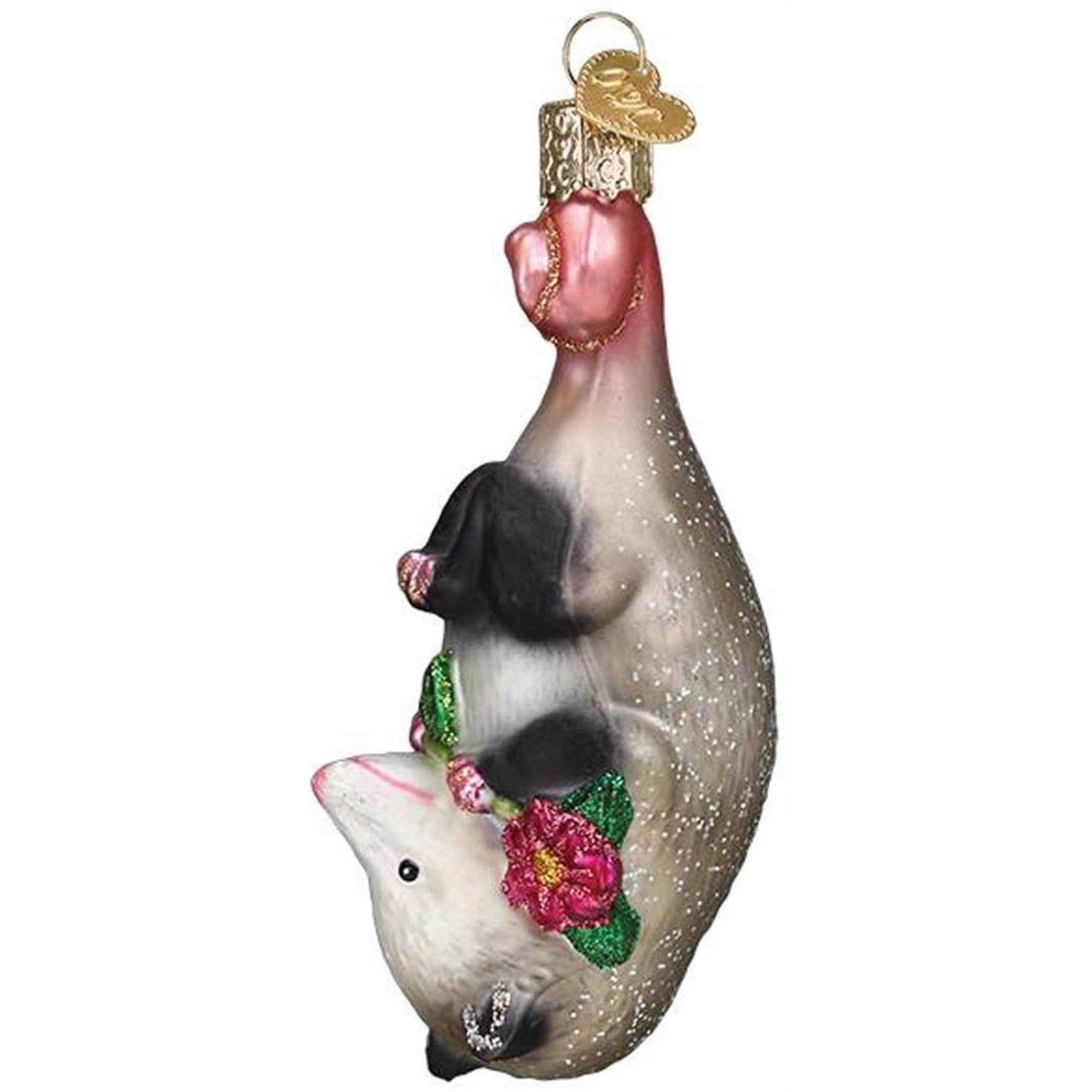 Old World Christmas Glass Blown Christmas Ornament, Opossum (With OWC Gift Box)
